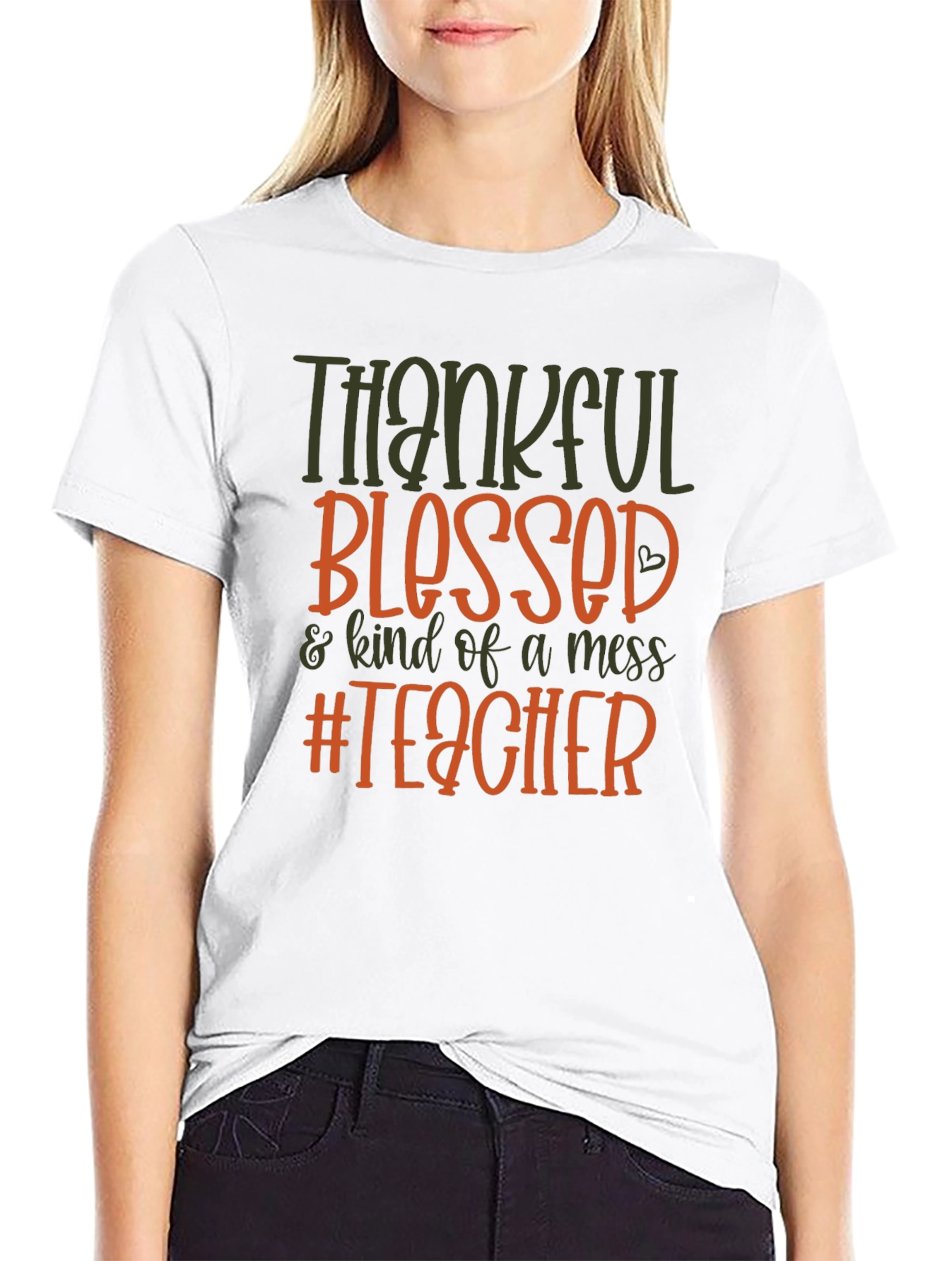 Thankful Blessed Teacher Graphic Tee