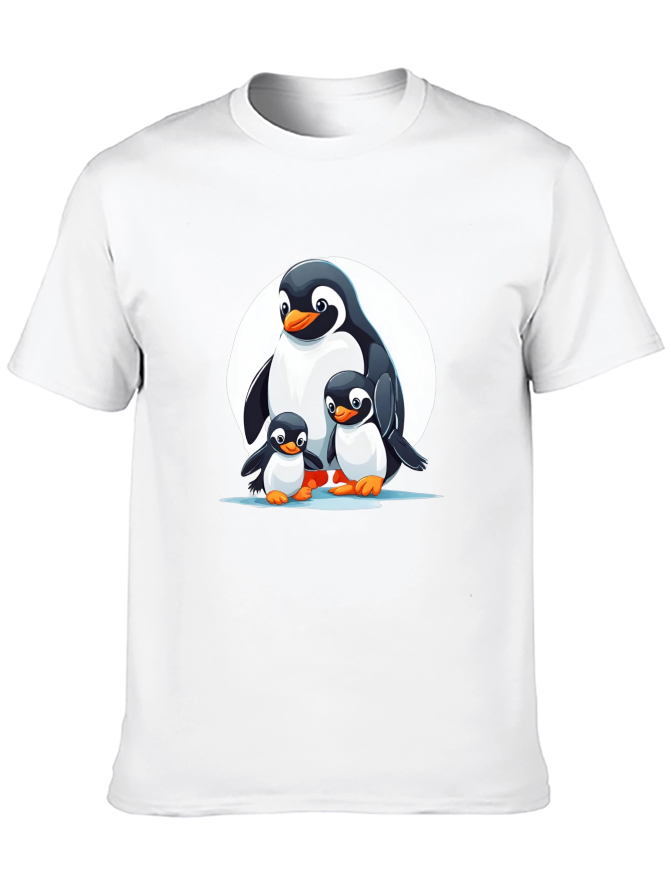 Penguin Family Graphic T-Shirt - Black