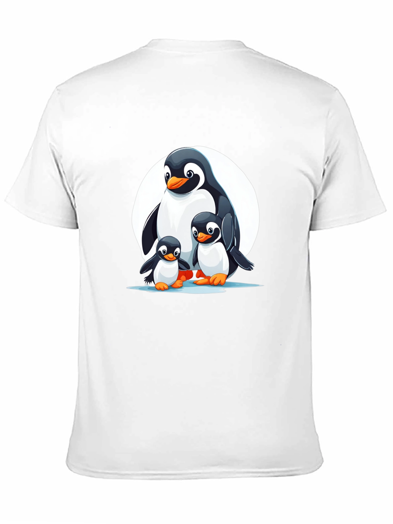 Penguin Family Graphic T-Shirt - Black
