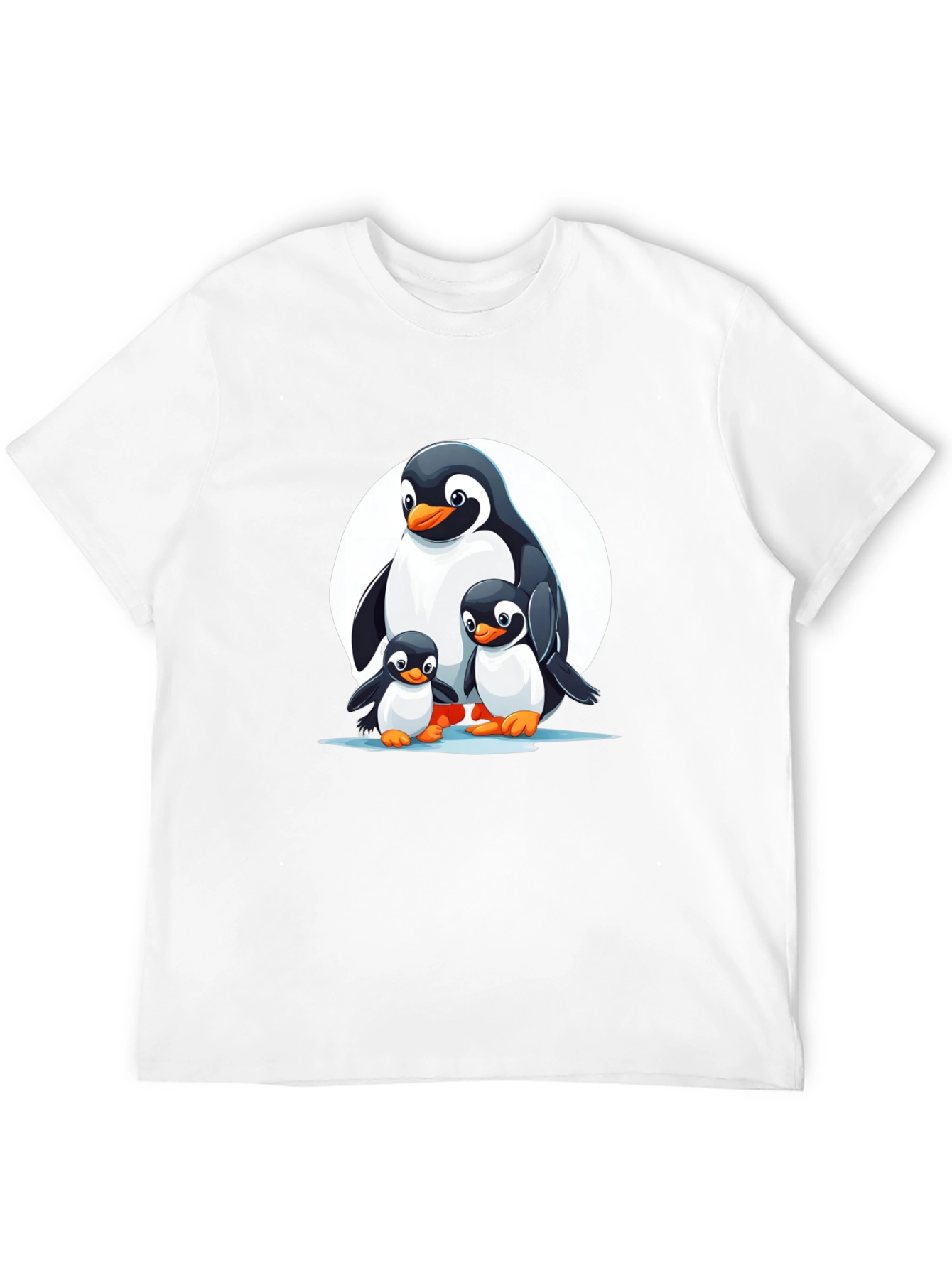 Penguin Family Graphic T-Shirt - Black