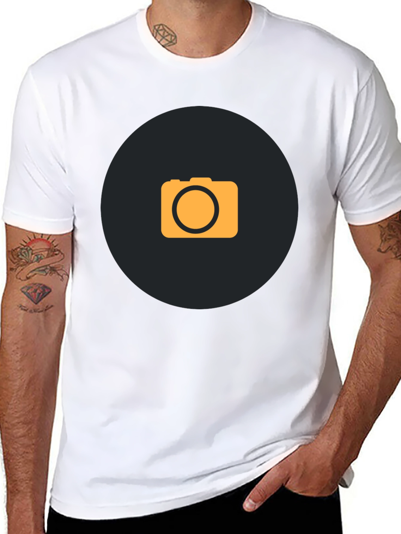 Camera Graphic T-Shirt - Stylish Black Tee