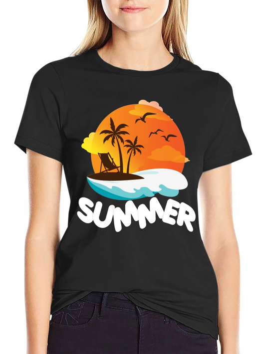 Summer Graphic T-Shirt Black