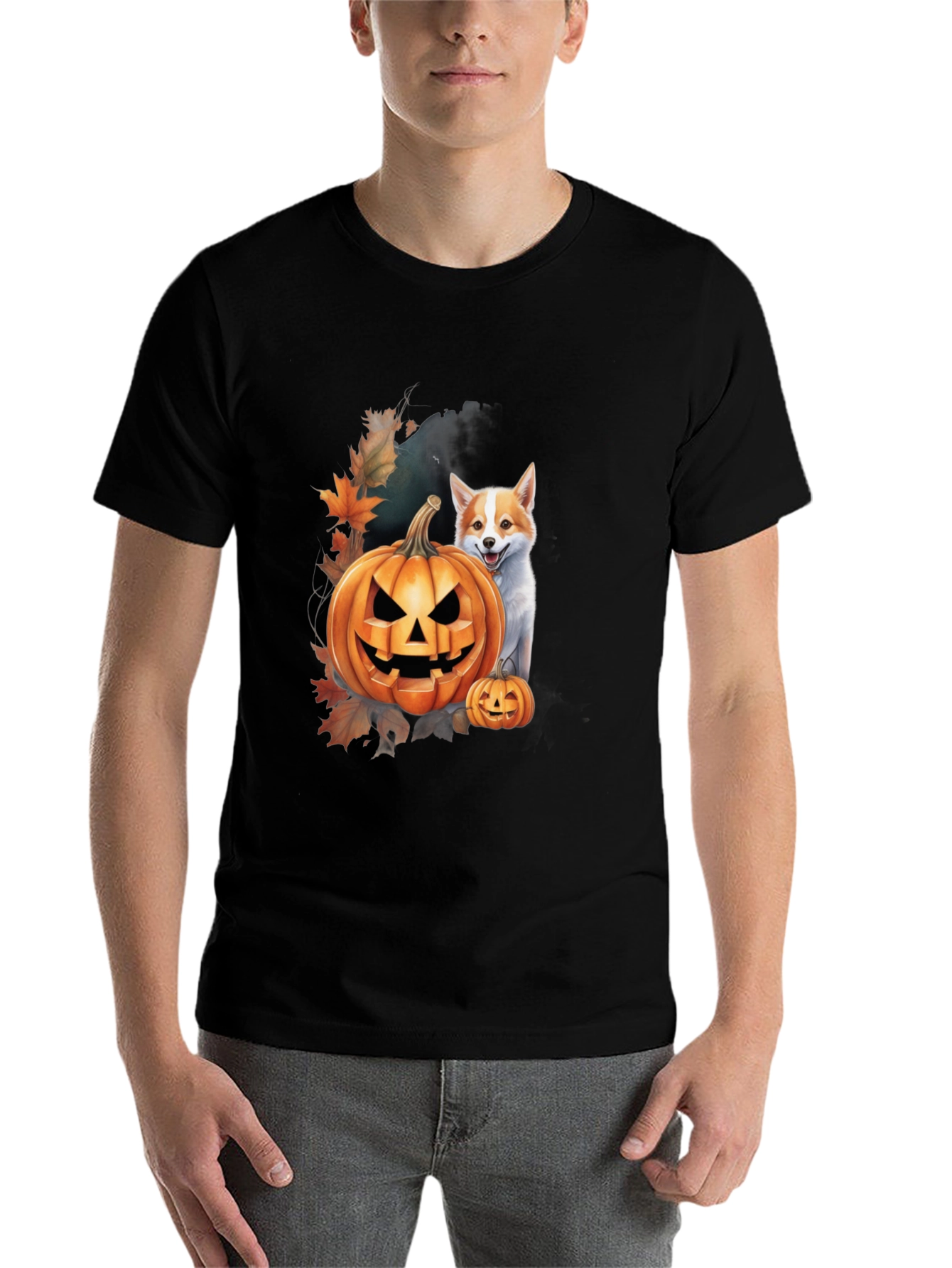 Halloween Dog & Pumpkin T-Shirt