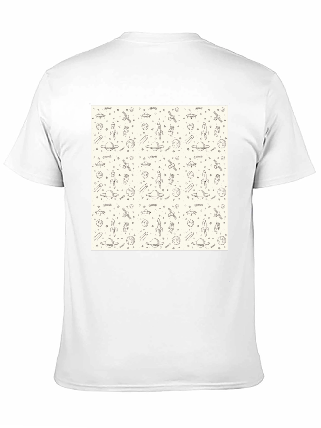 Space Pattern Black T-Shirt - Galaxy Design