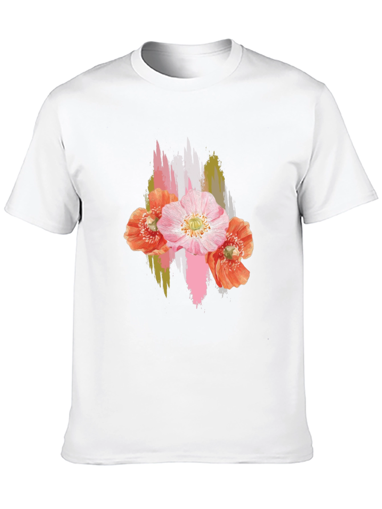 Floral Brushstroke Black T-Shirt