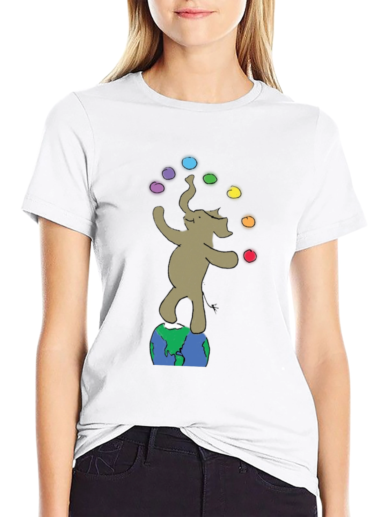 Elephant Juggling Earth Graphic Tee