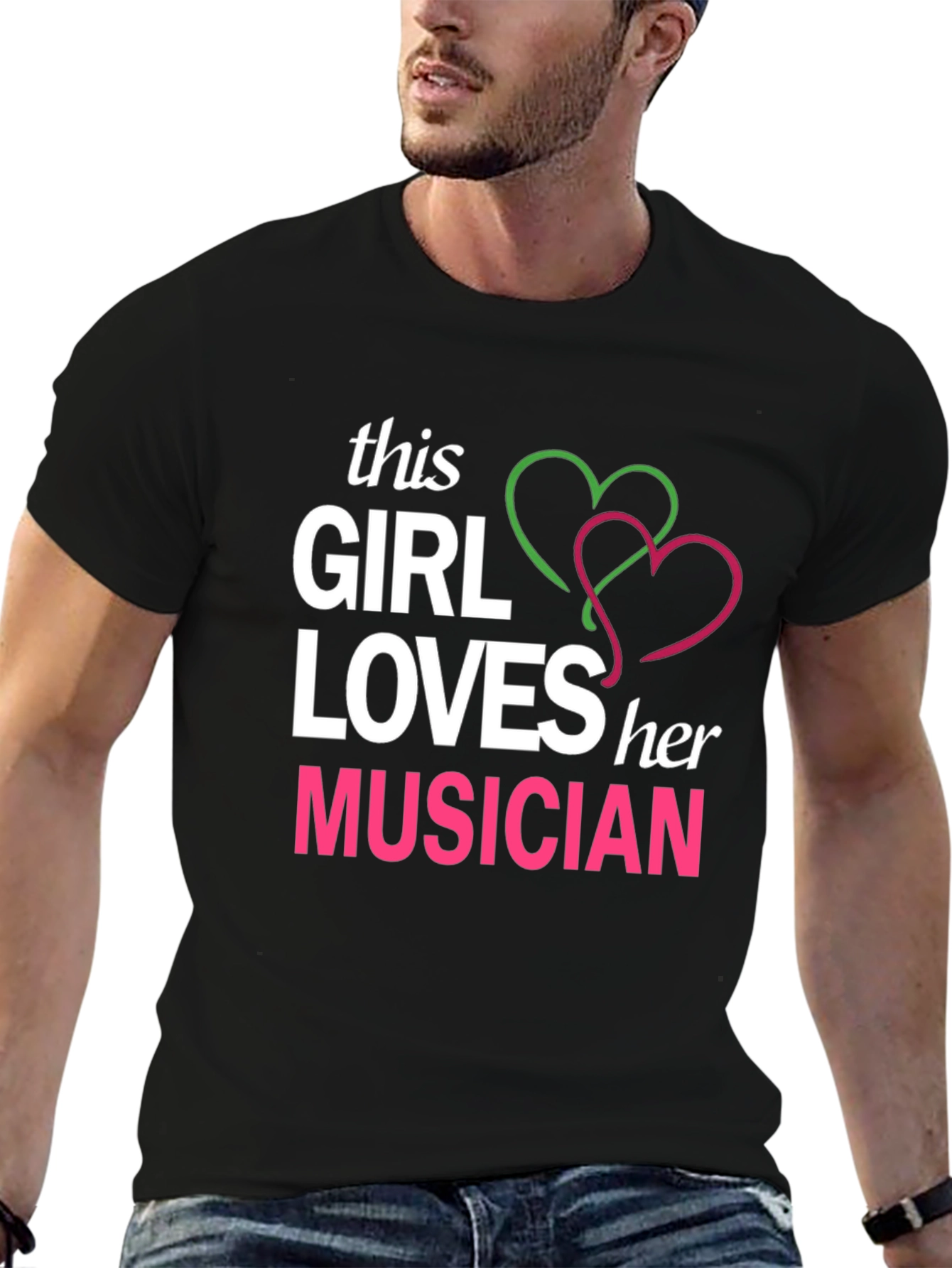 This Girl Loves Her Musician T-Shirt - Black