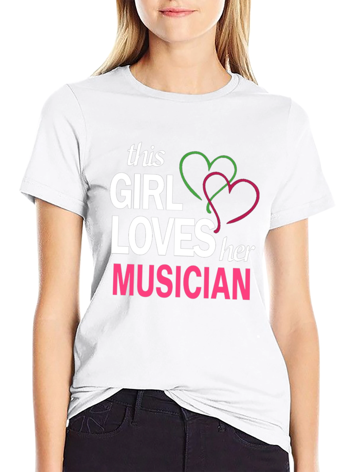 This Girl Loves Her Musician T-Shirt - Black
