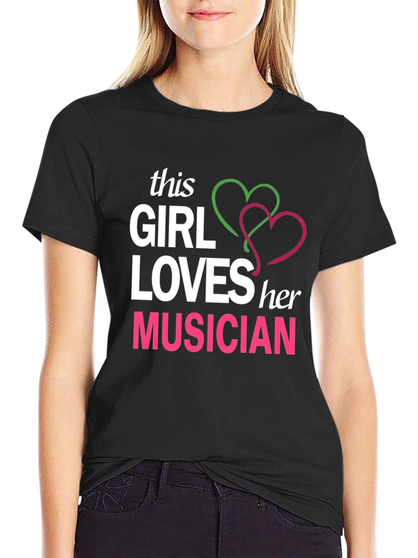 This Girl Loves Her Musician T-Shirt - Black