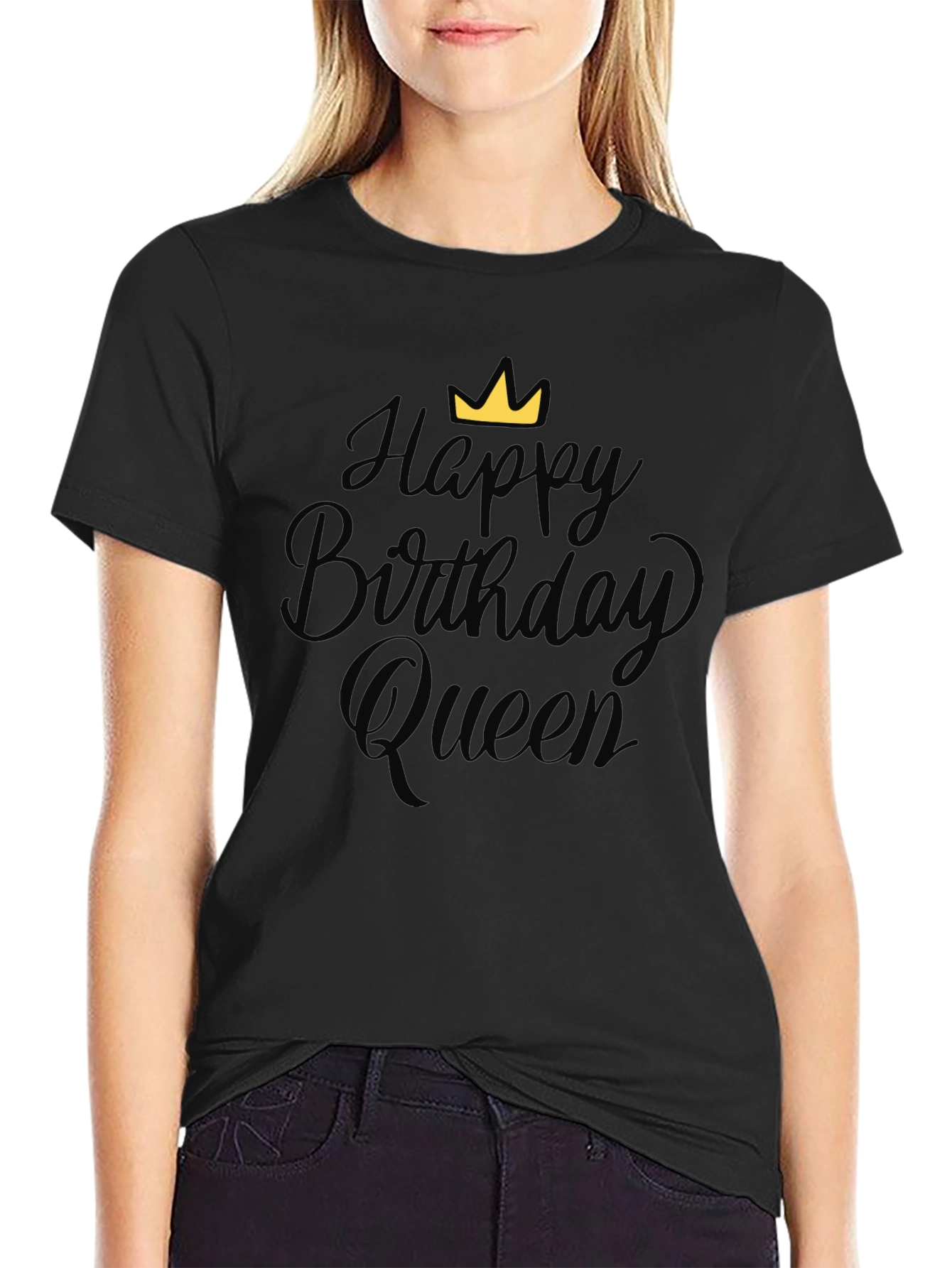 Happy Birthday Queen Black T-Shirt