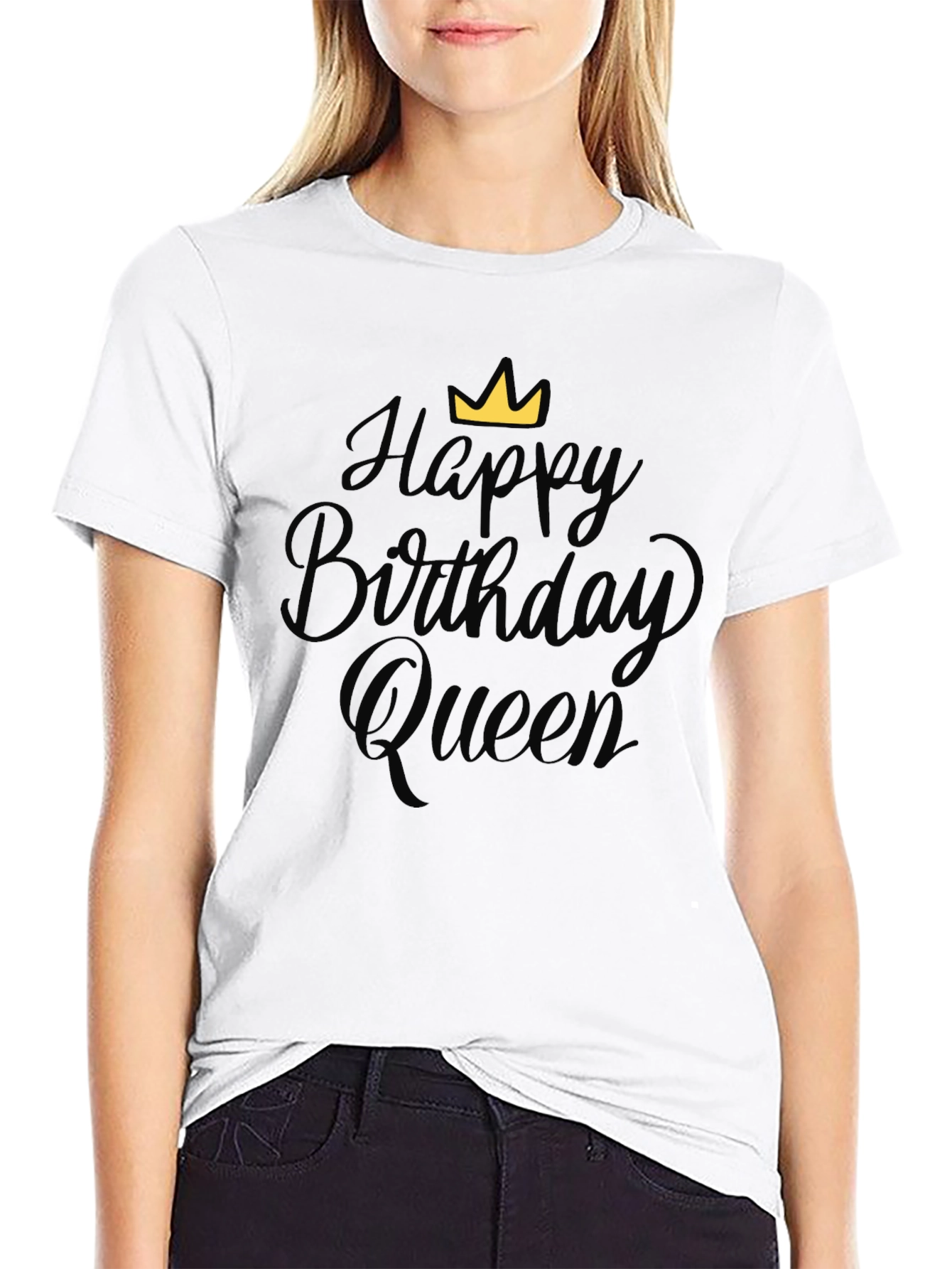 Happy Birthday Queen Black T-Shirt