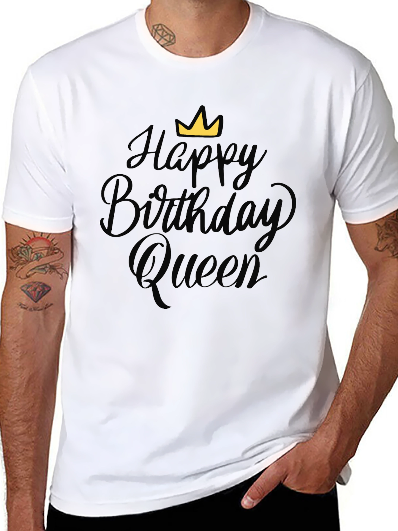Happy Birthday Queen Black T-Shirt