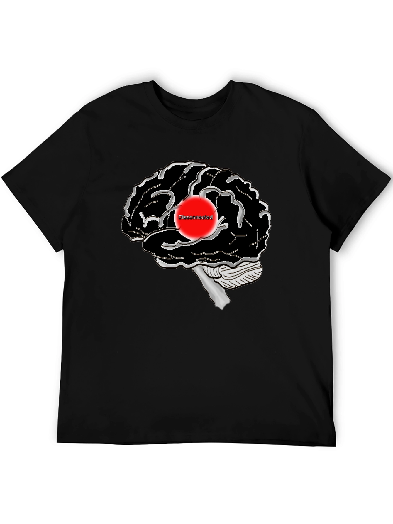 Disconnected Brain Graphic T-Shirt - Black