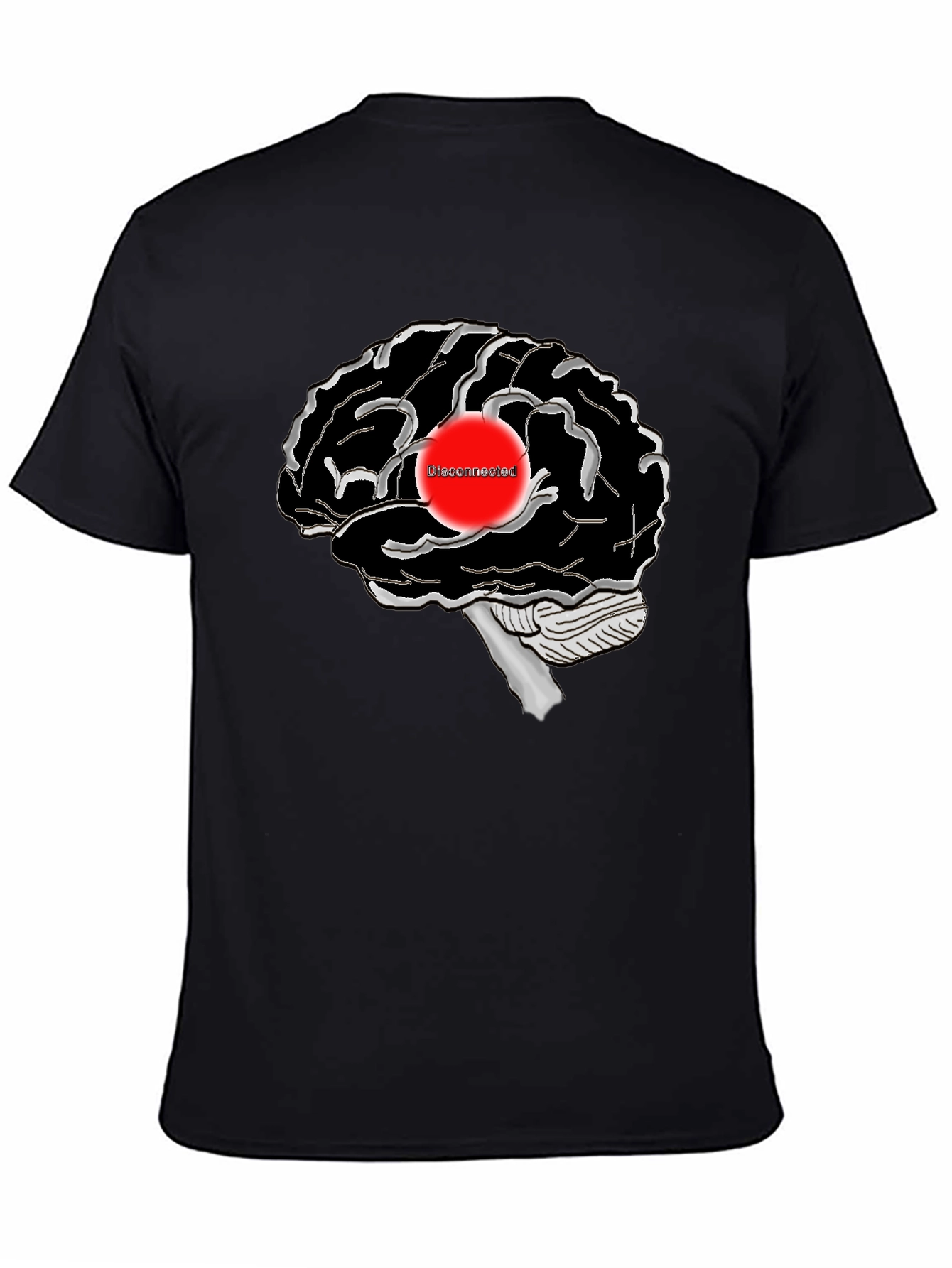 Disconnected Brain Graphic T-Shirt - Black