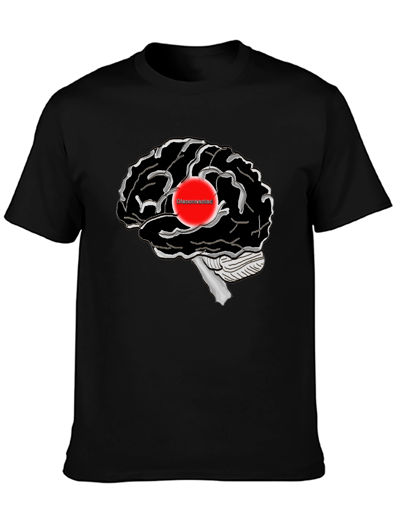 Disconnected Brain Graphic T-Shirt - Black
