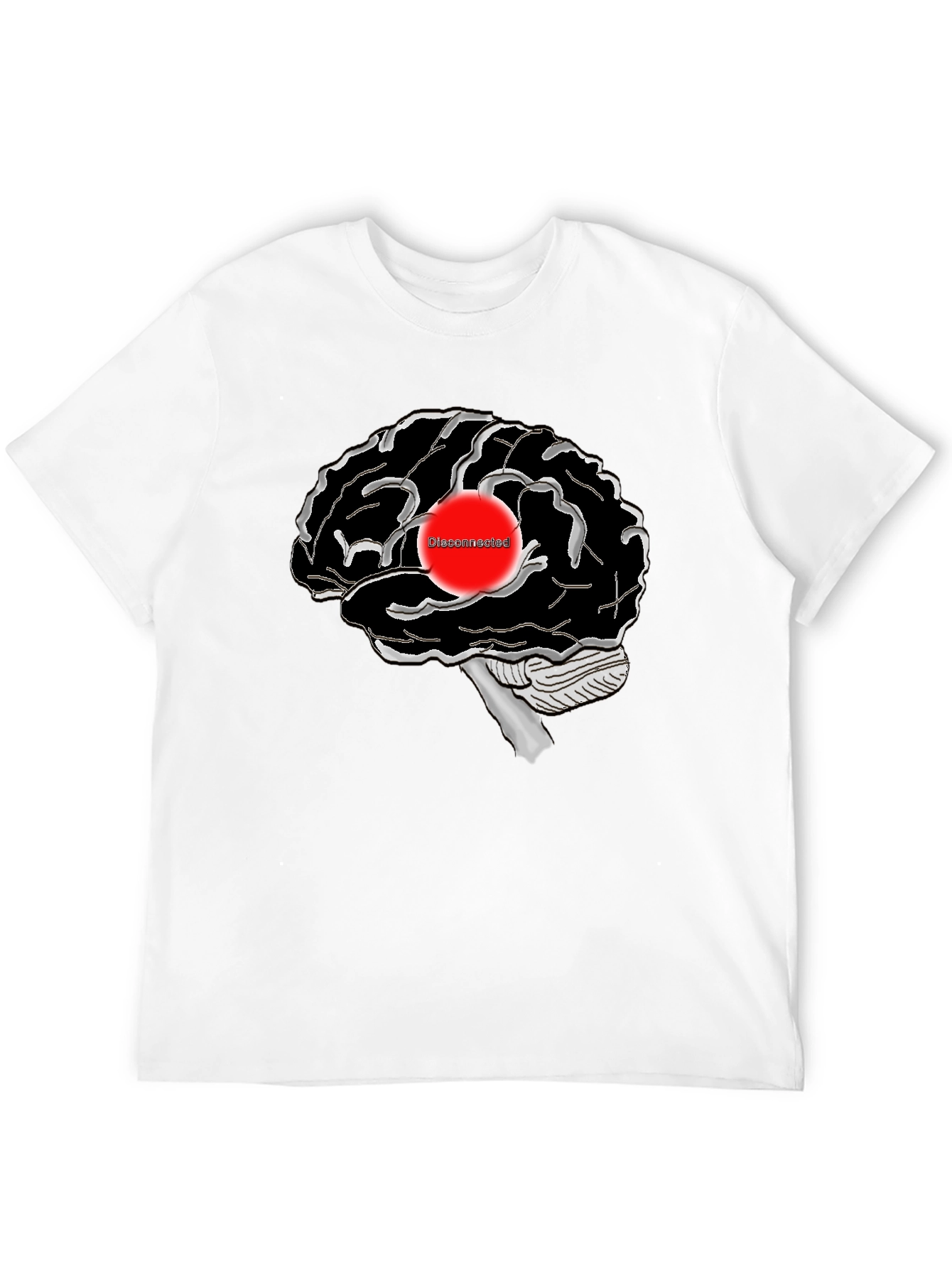 Disconnected Brain Graphic T-Shirt - Black