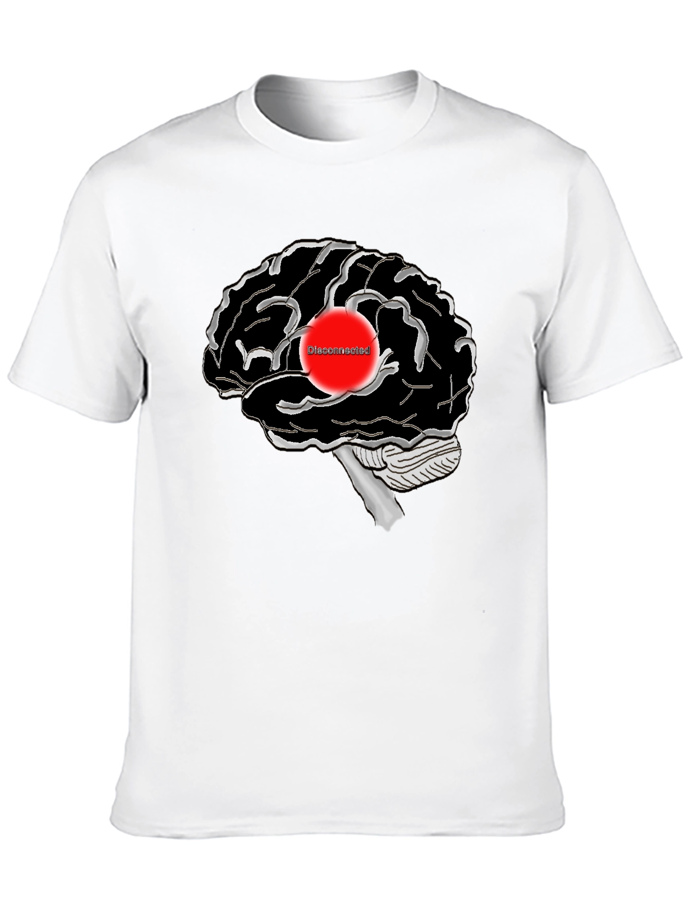 Disconnected Brain Graphic T-Shirt - Black