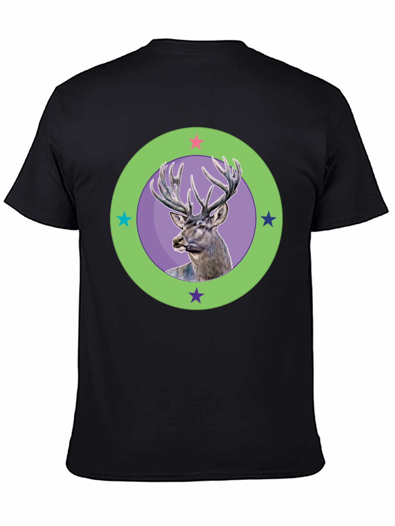 Deer Graphic Tee - Stylish Mens Black T-Shirt