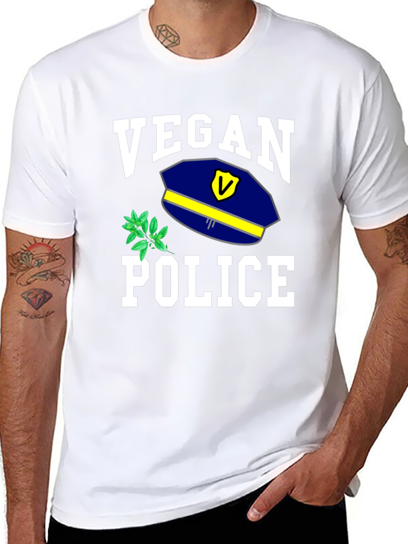 Vegan Police T-Shirt - Funny Graphic Tee