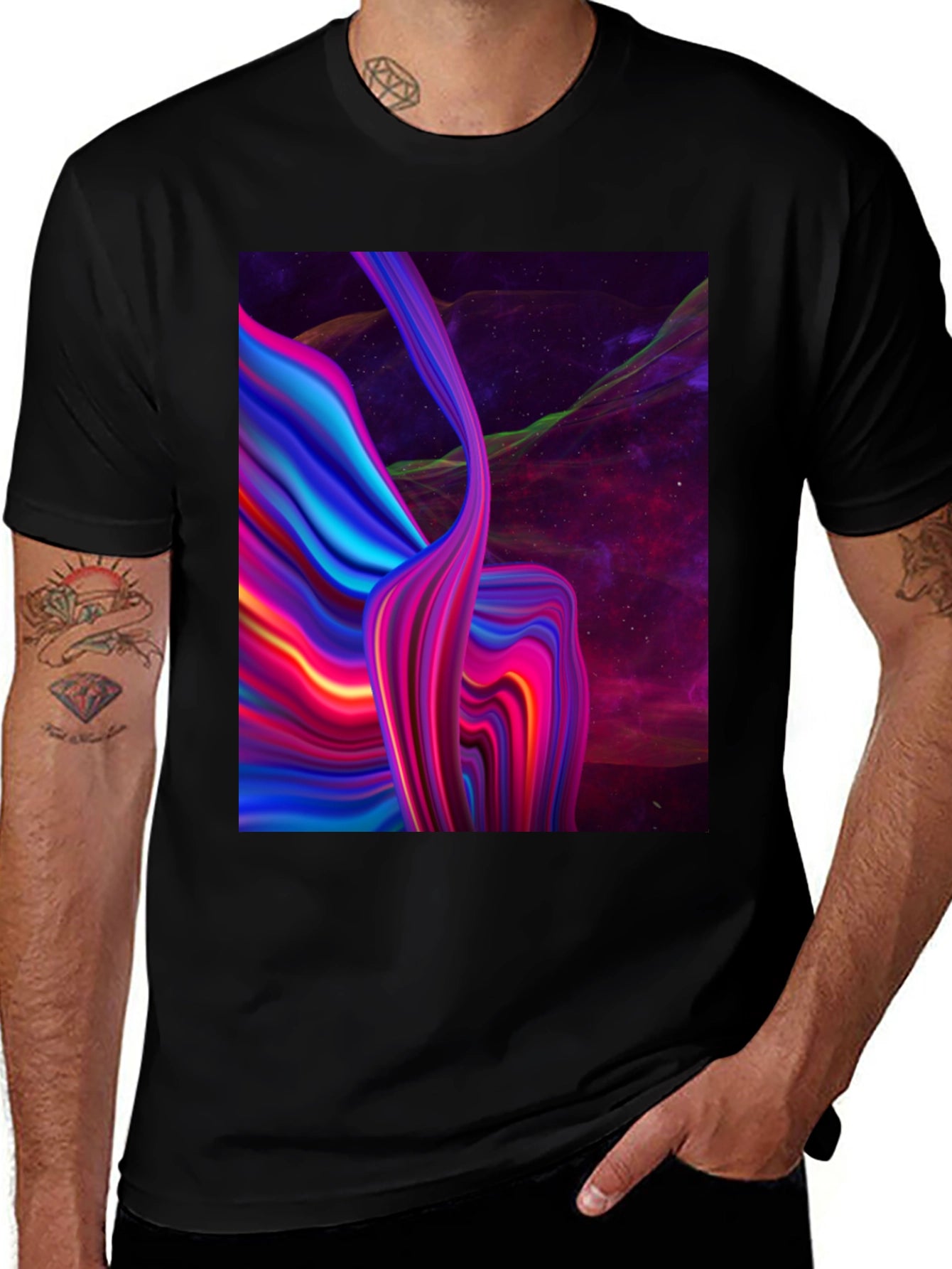 Abstract Galaxy Black T-Shirt