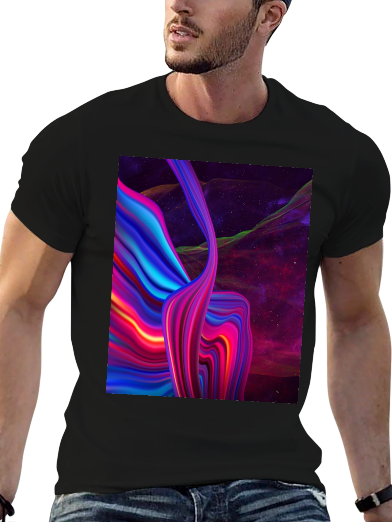 Abstract Galaxy Black T-Shirt