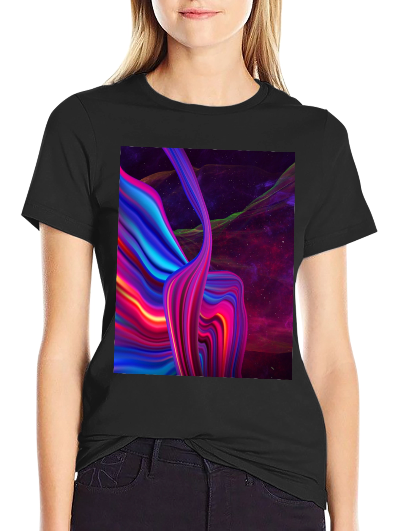 Abstract Galaxy Black T-Shirt