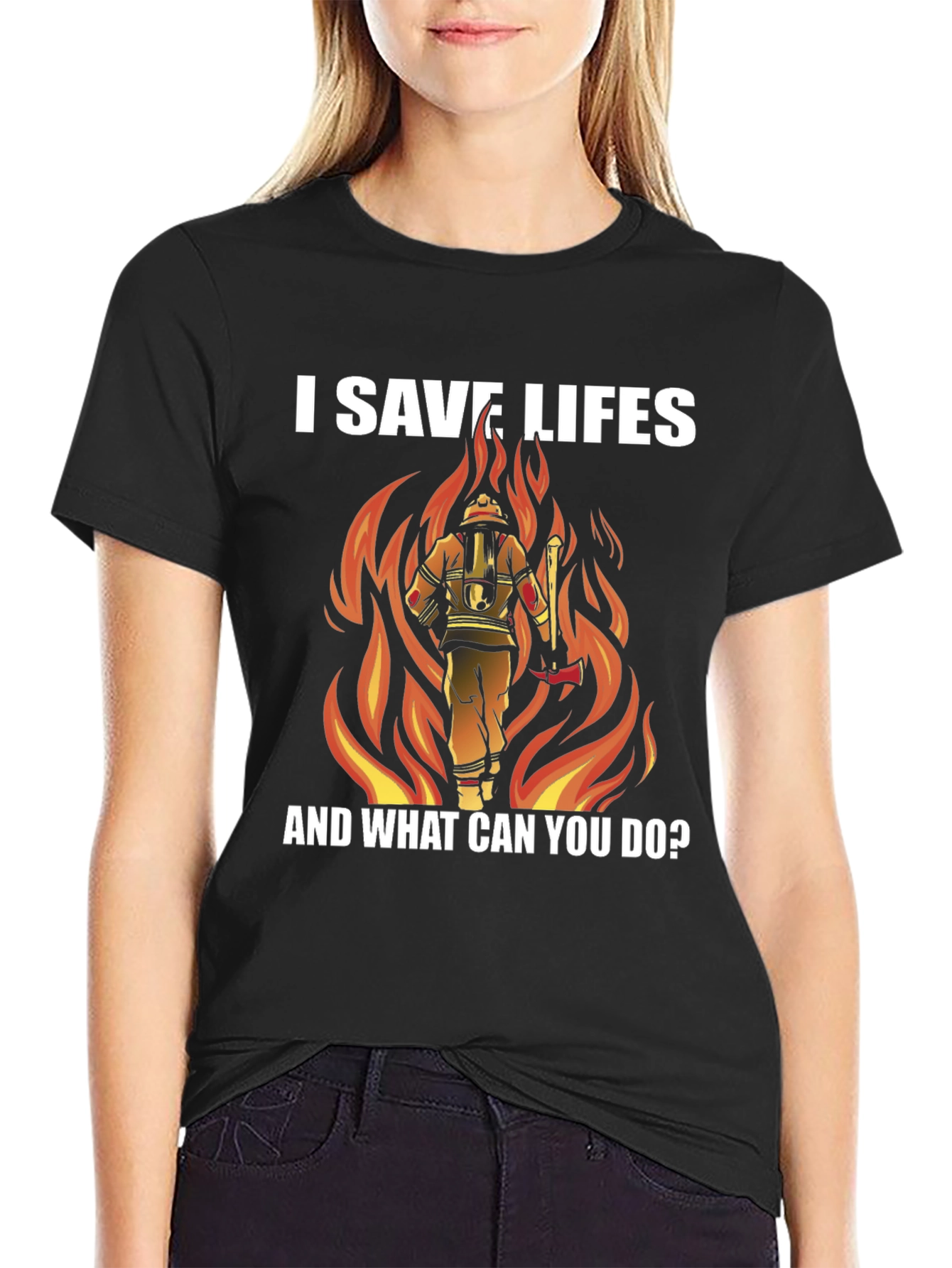 I Save Lives Firefighter Graphic Tee