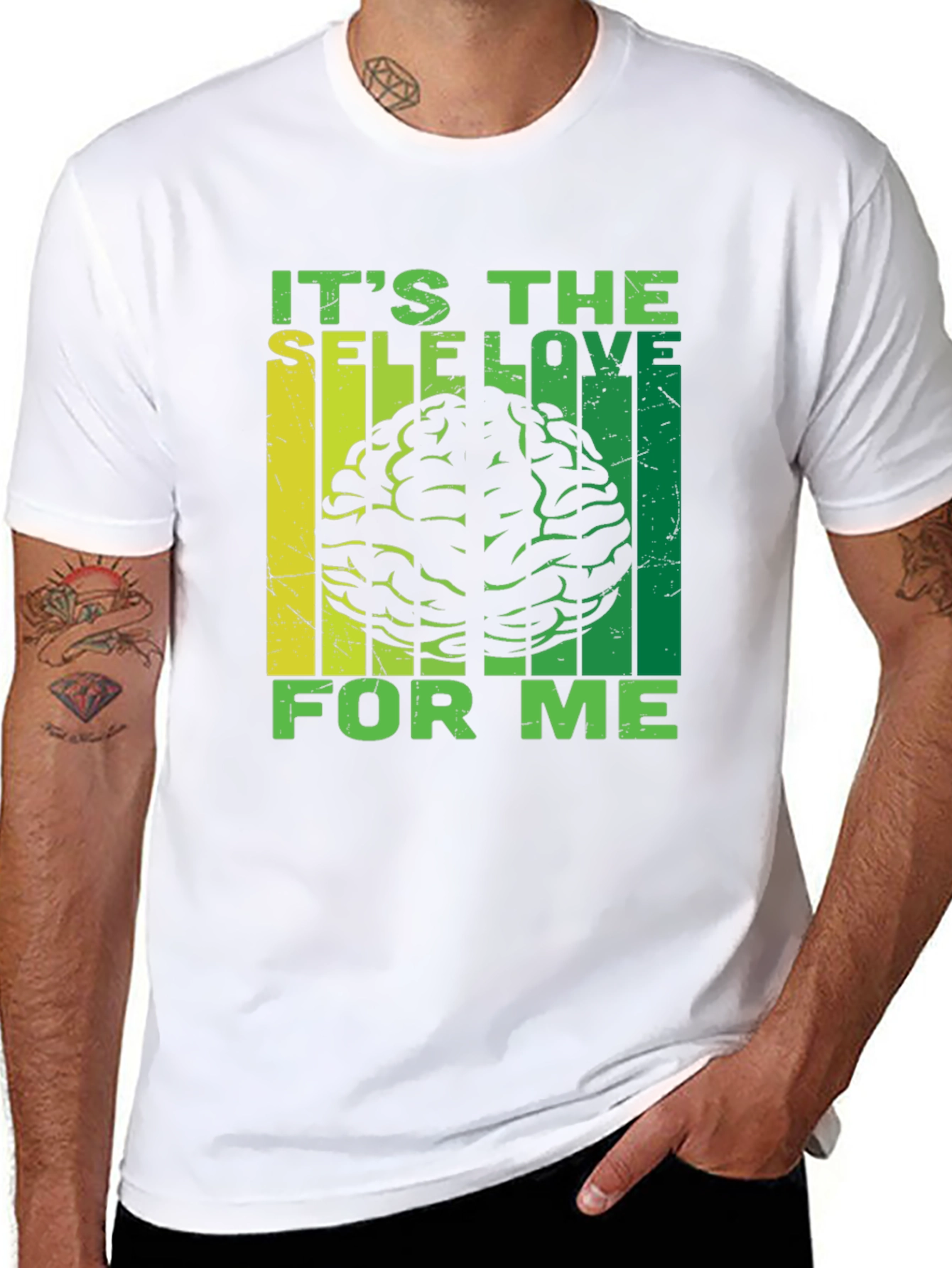 Self Love Brain T-Shirt - Mens Black Graphic Tee