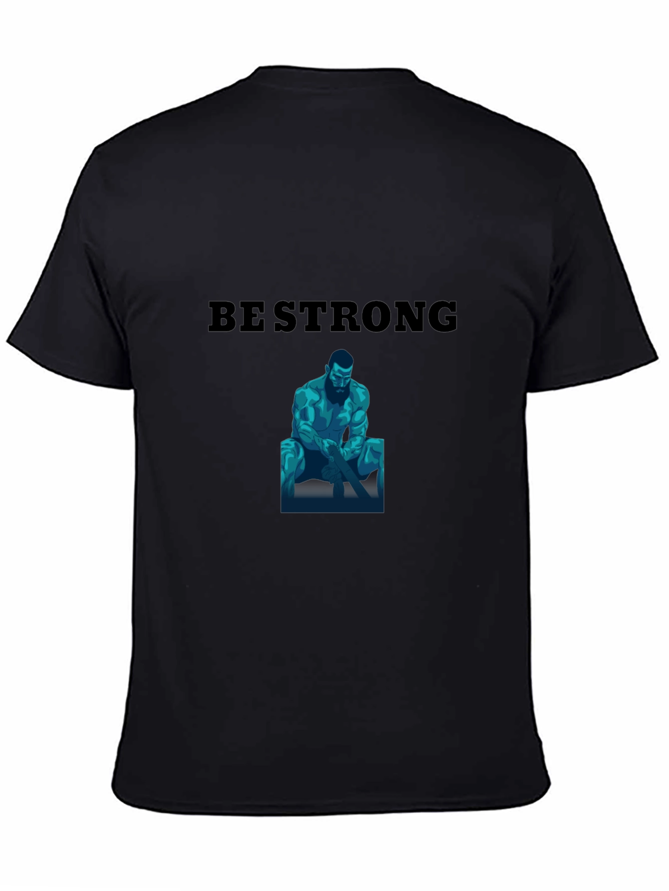 Be Strong Graphic Print Black T-Shirt