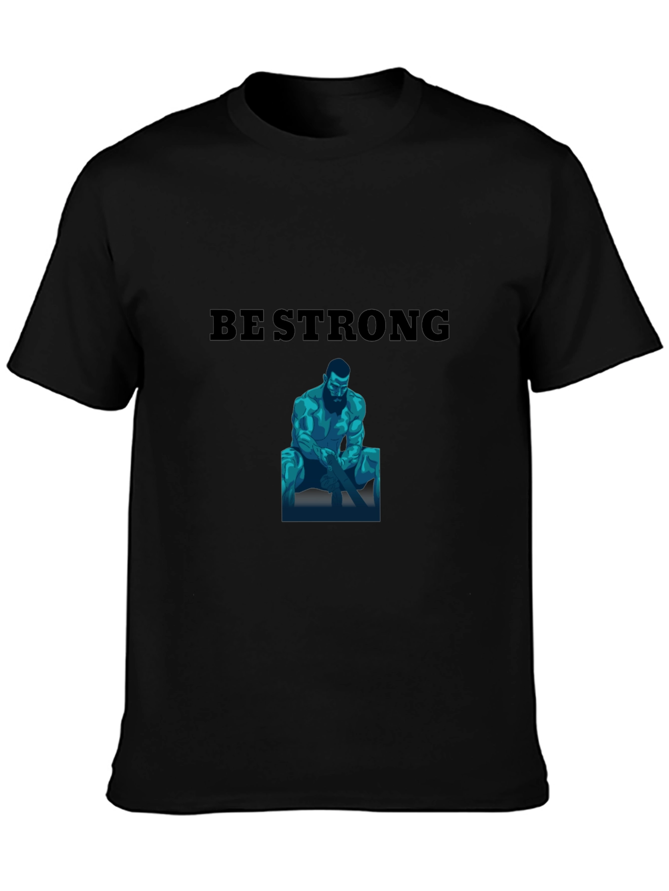 Be Strong Graphic Print Black T-Shirt