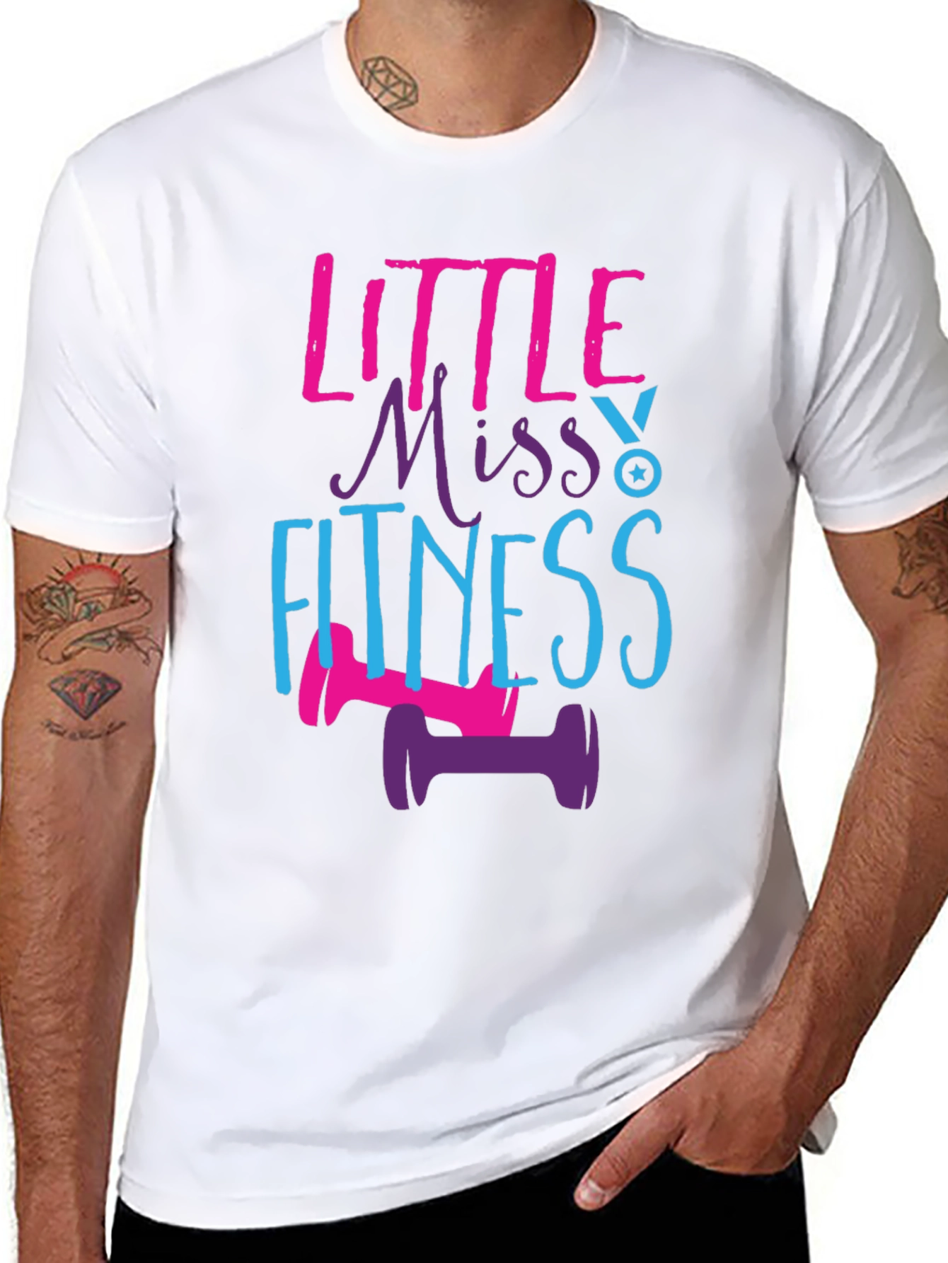 Little Miss Fitness T-Shirt Workout Gym Tee