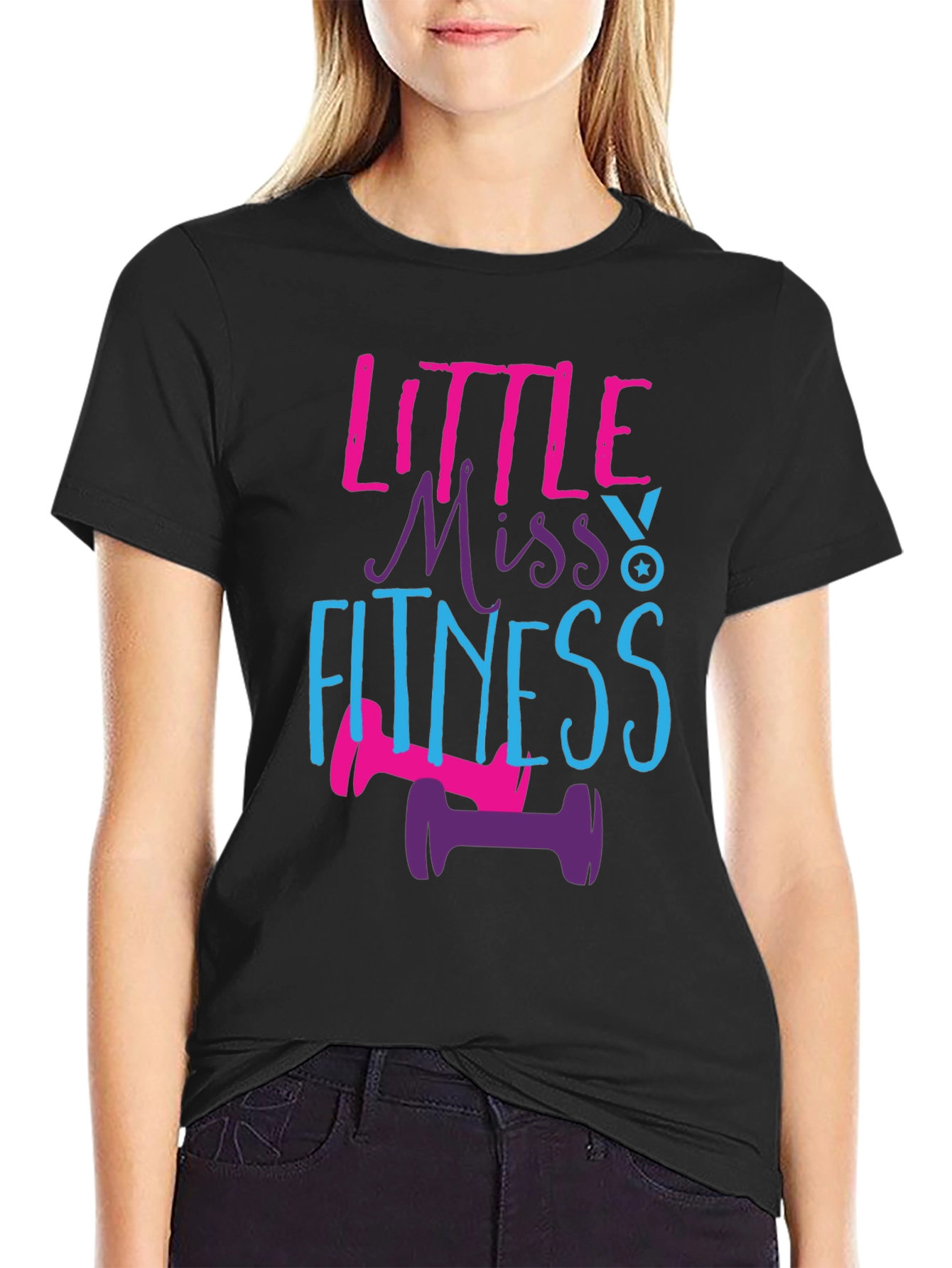 Little Miss Fitness T-Shirt Workout Gym Tee