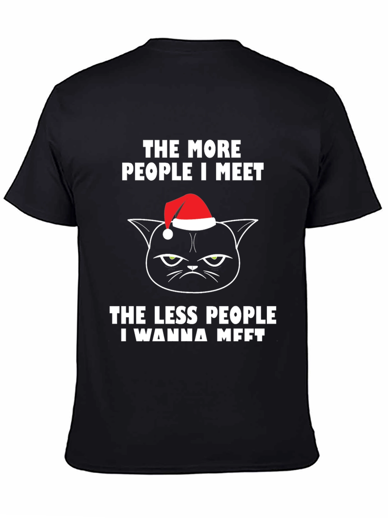 Grumpy Cat Christmas T-Shirt - Introvert Humor
