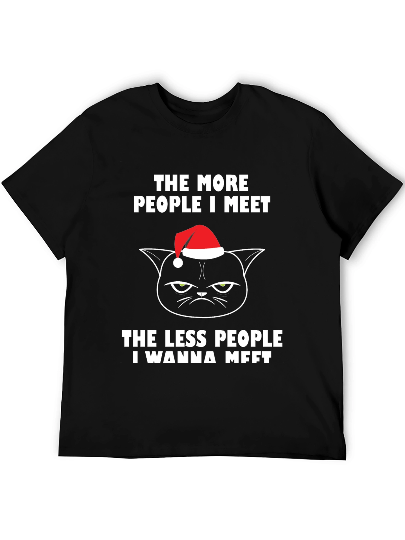 Grumpy Cat Christmas T-Shirt - Introvert Humor