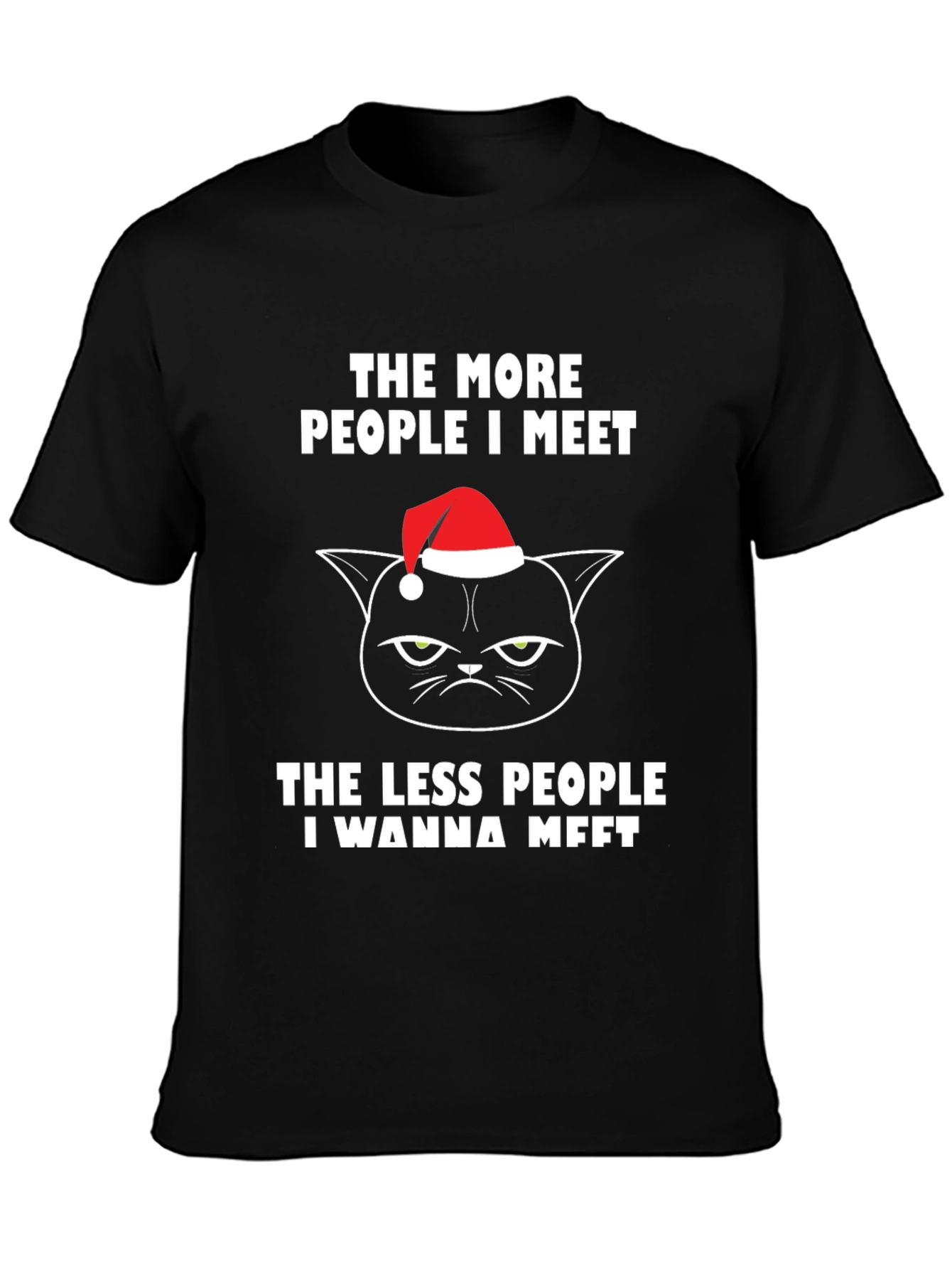 Grumpy Cat Christmas T-Shirt - Introvert Humor