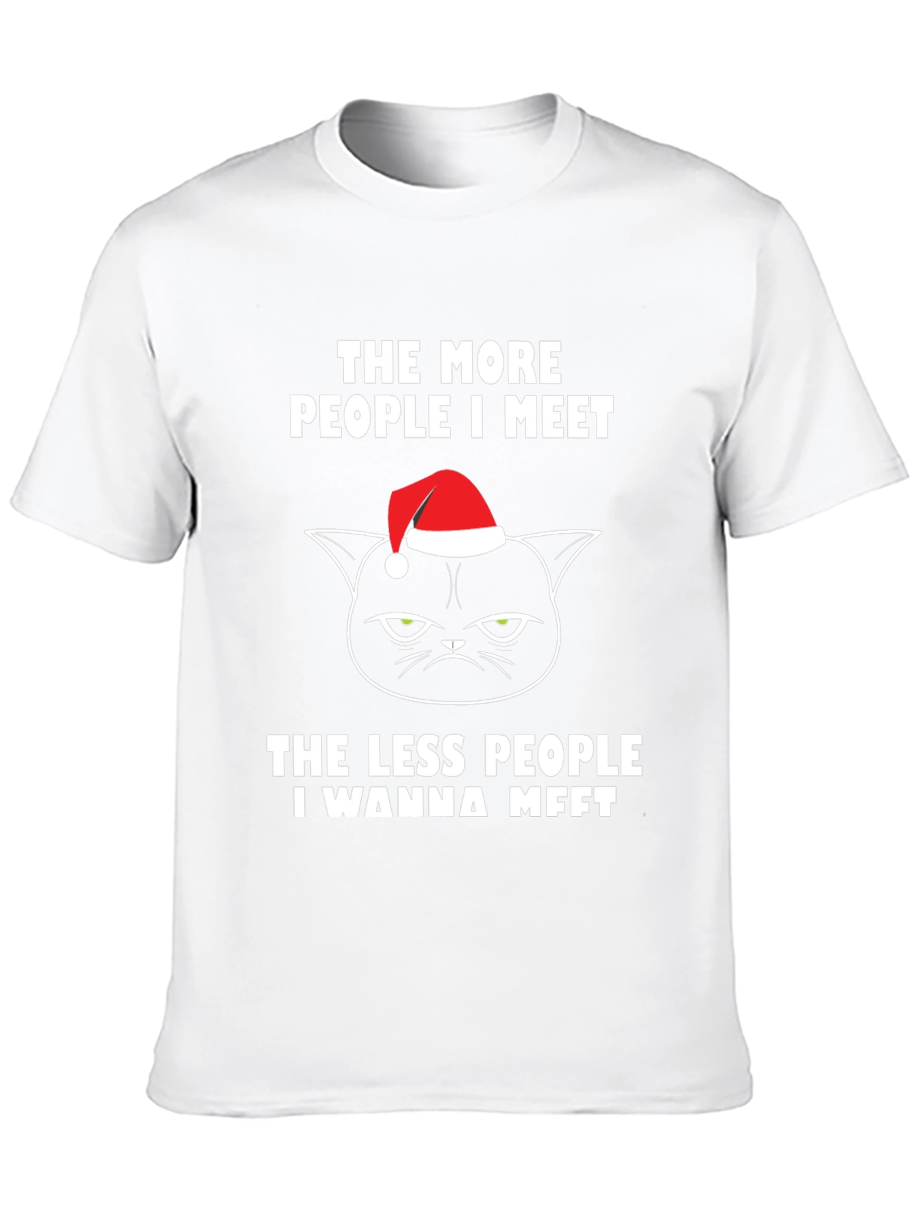 Grumpy Cat Christmas T-Shirt - Introvert Humor