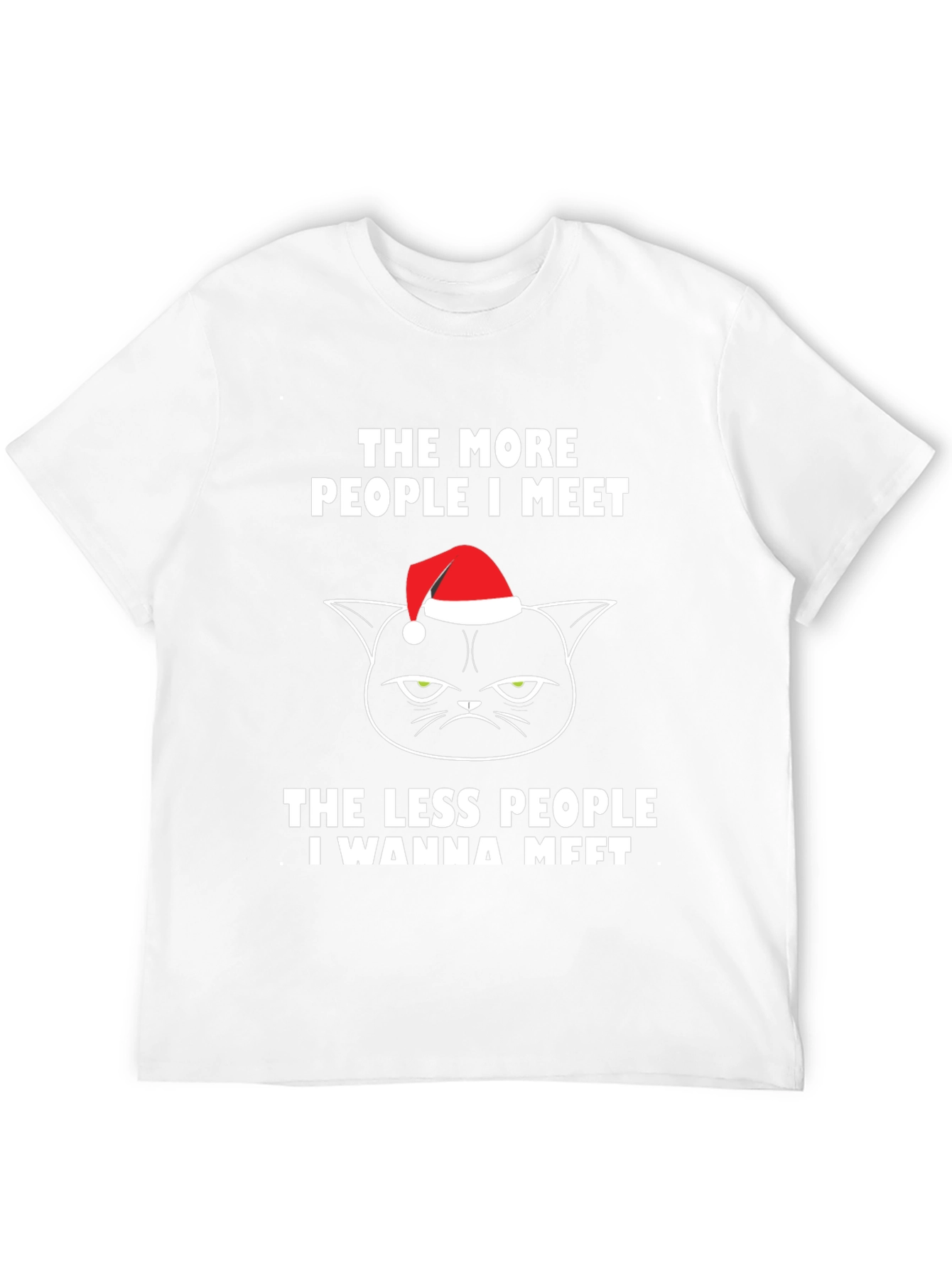 Grumpy Cat Christmas T-Shirt - Introvert Humor