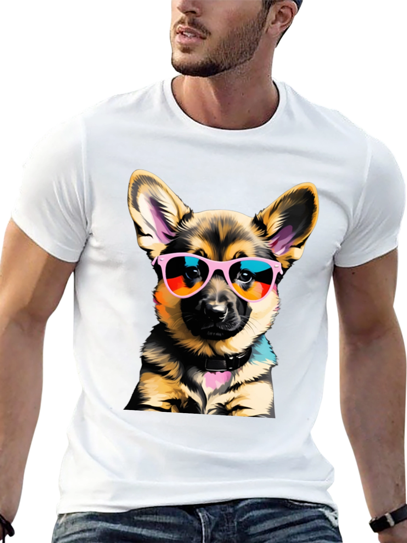 Cool Dog T-Shirt: German Shepherd Puppy in Shades