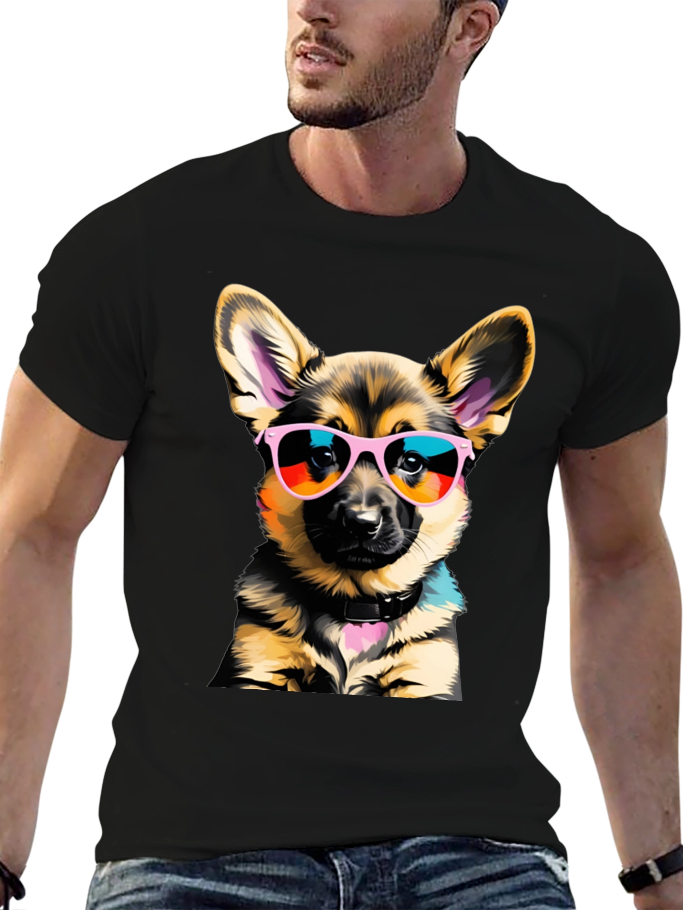 Cool Dog T-Shirt: German Shepherd Puppy in Shades