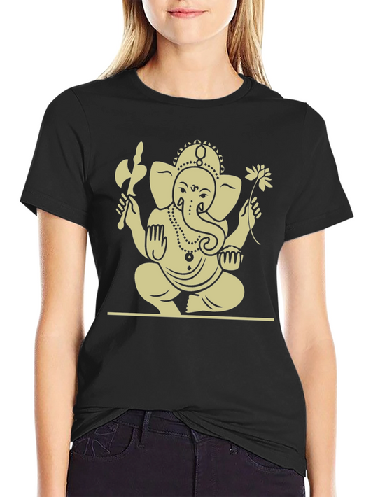 Ganesh Graphic Tee - Black Cotton Blend