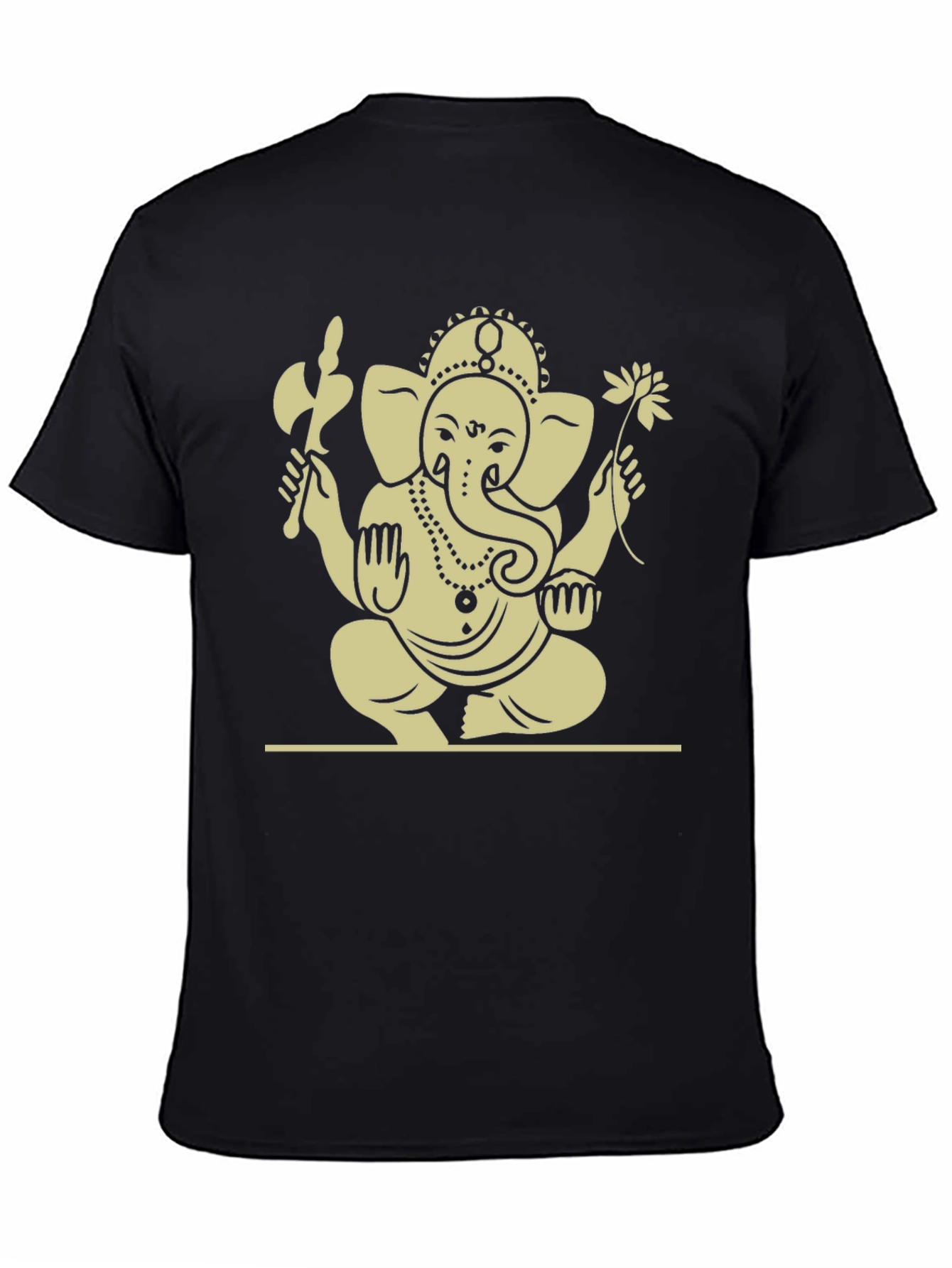 Ganesh Graphic Tee - Black Cotton Blend