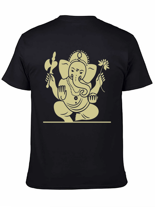 Ganesh Graphic Tee - Black Cotton Blend