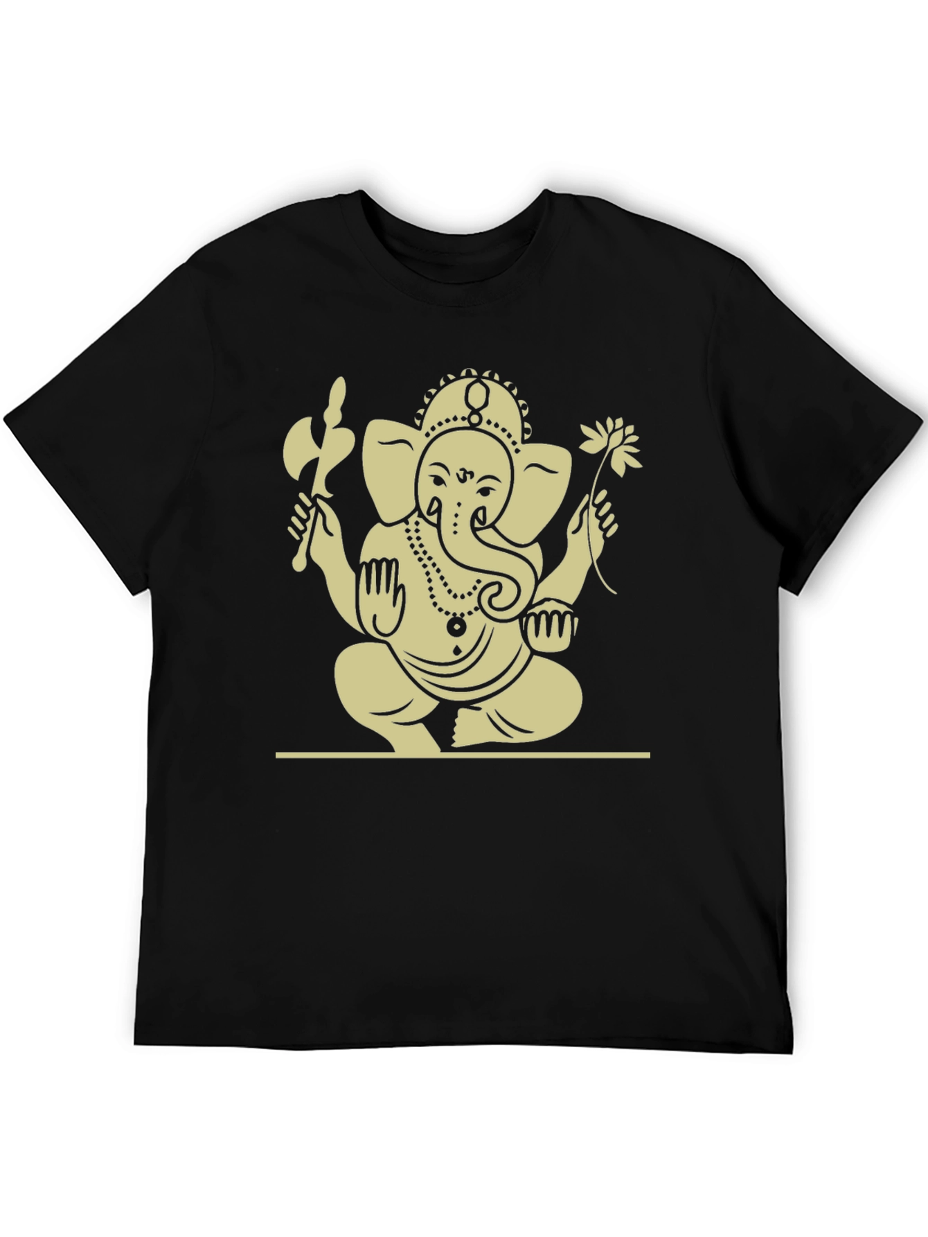 Ganesh Graphic Tee - Black Cotton Blend