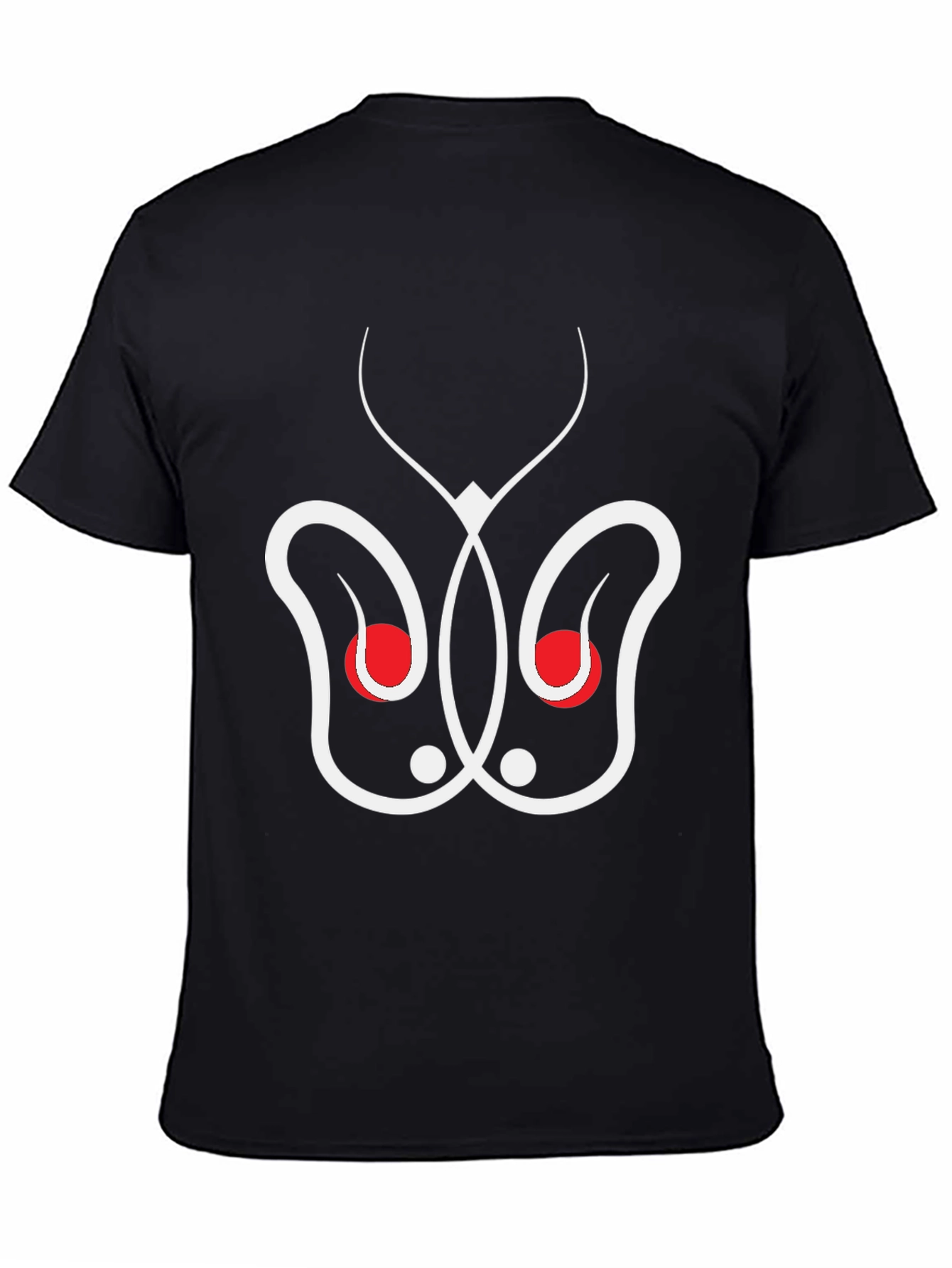 Abstract Butterfly Graphic Tee - Black Cotton Blend
