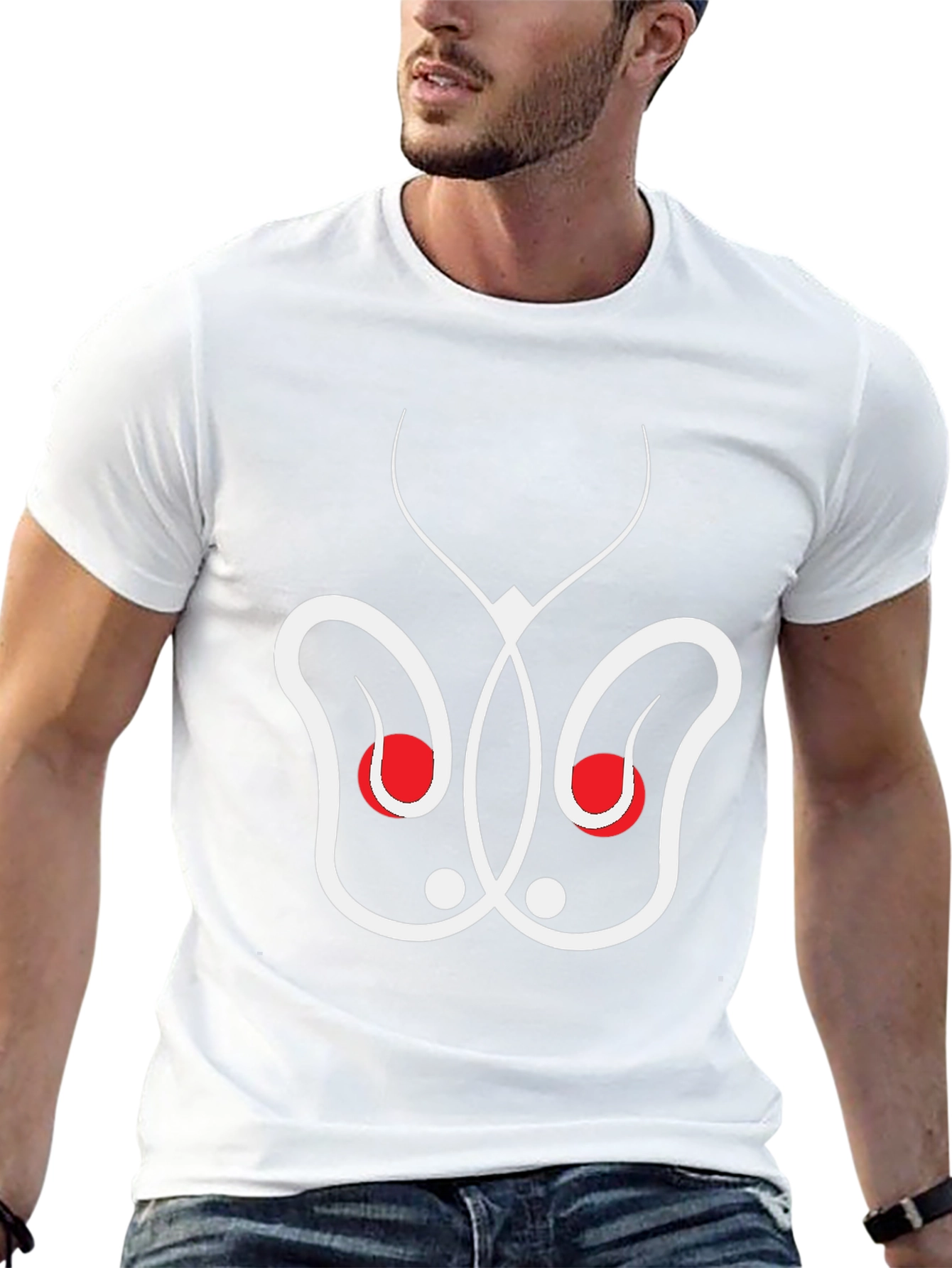 Abstract Butterfly Graphic Tee - Black Cotton Blend