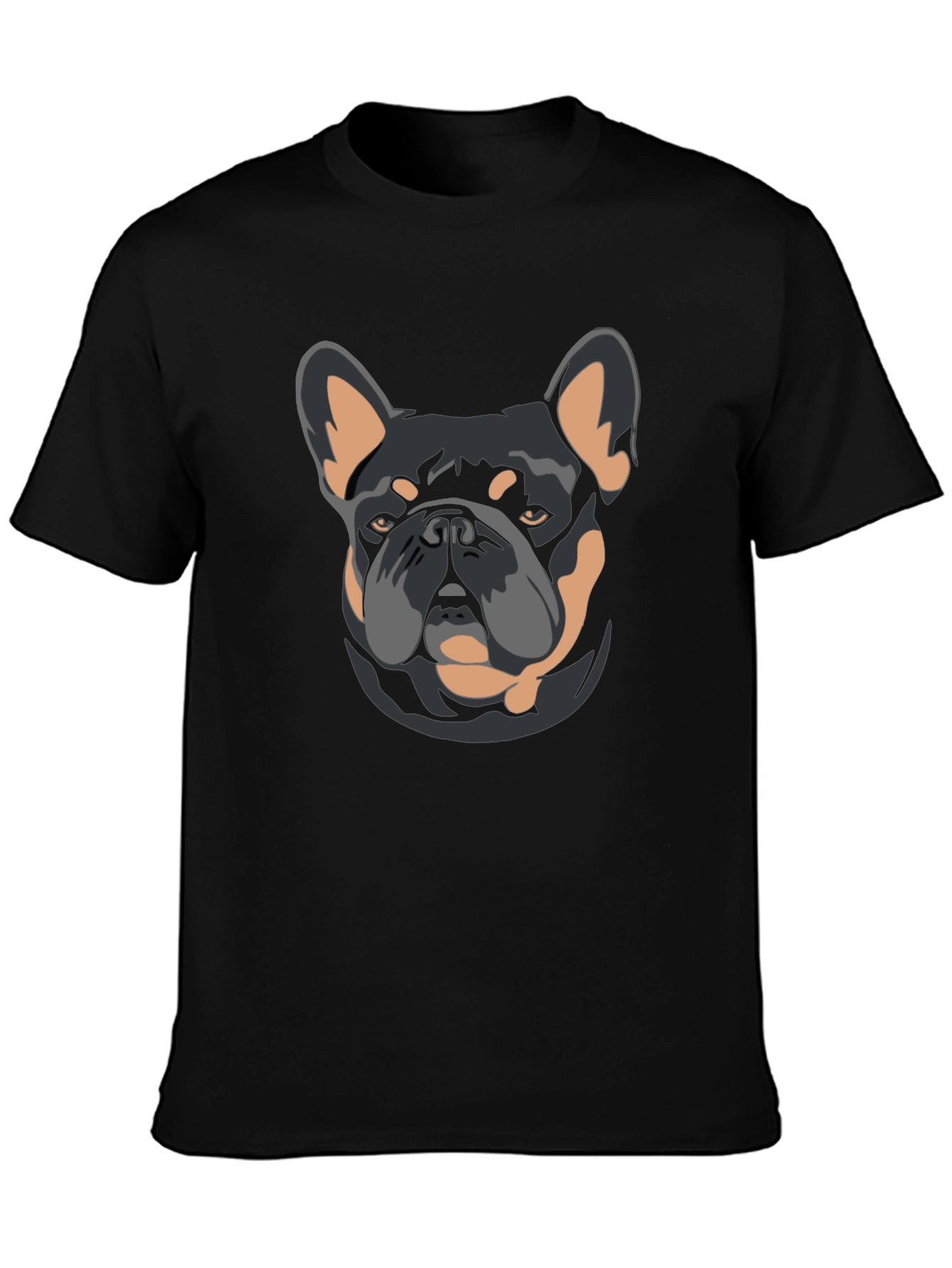 Black Dog Graphic T-Shirt - French Bulldog Design