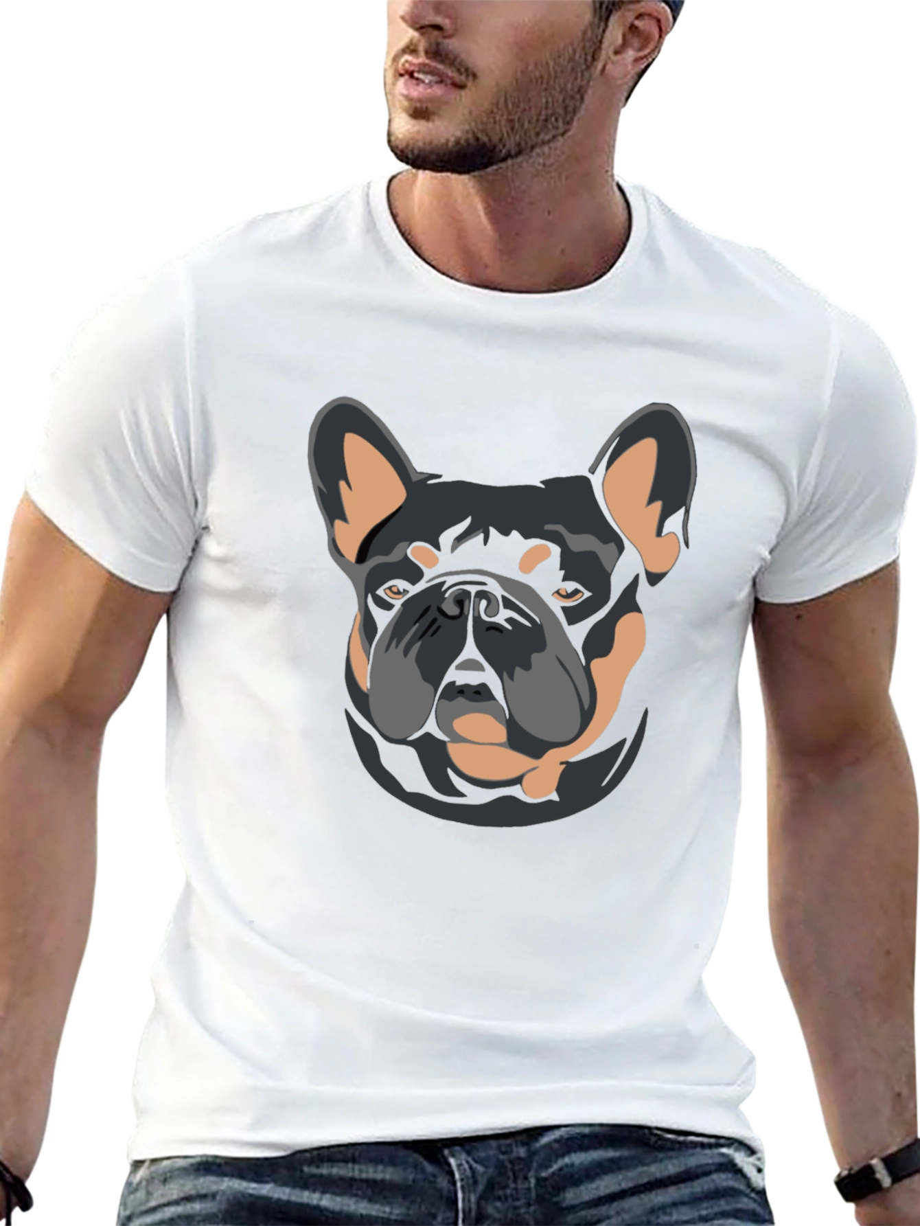 Black Dog Graphic T-Shirt - French Bulldog Design