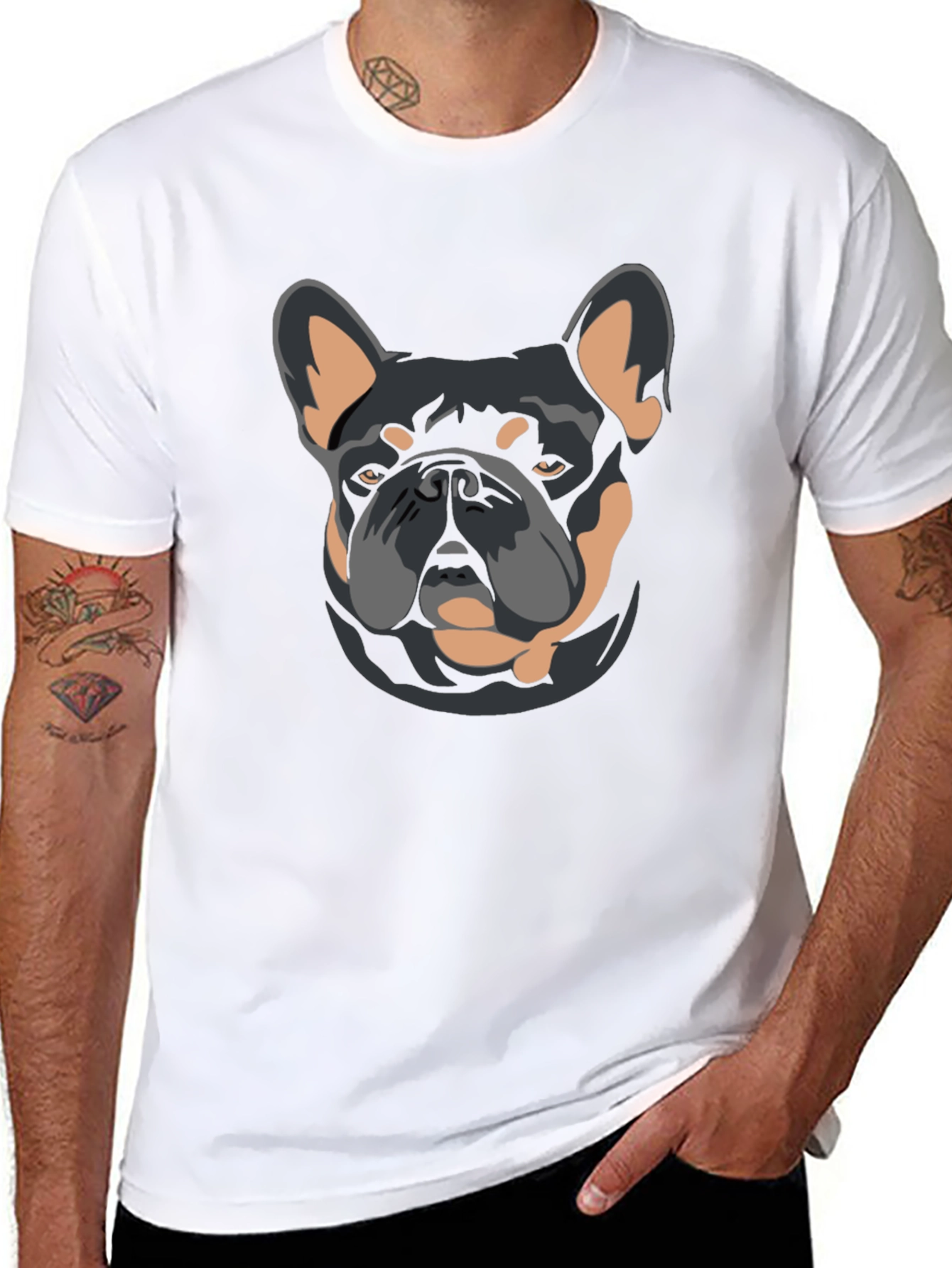 Black Dog Graphic T-Shirt - French Bulldog Design