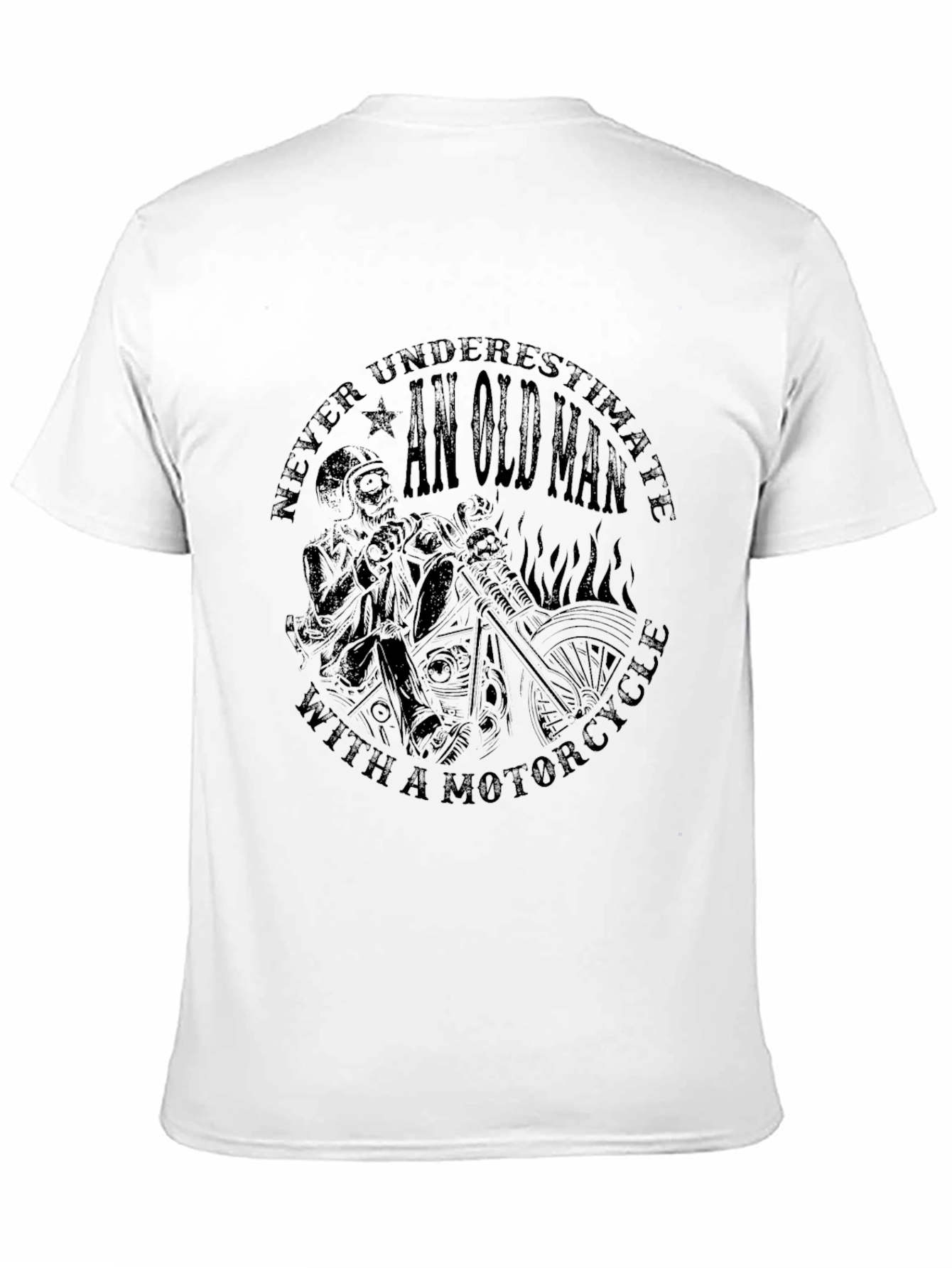 Old Man Motorcycle Graphic Tee - Black