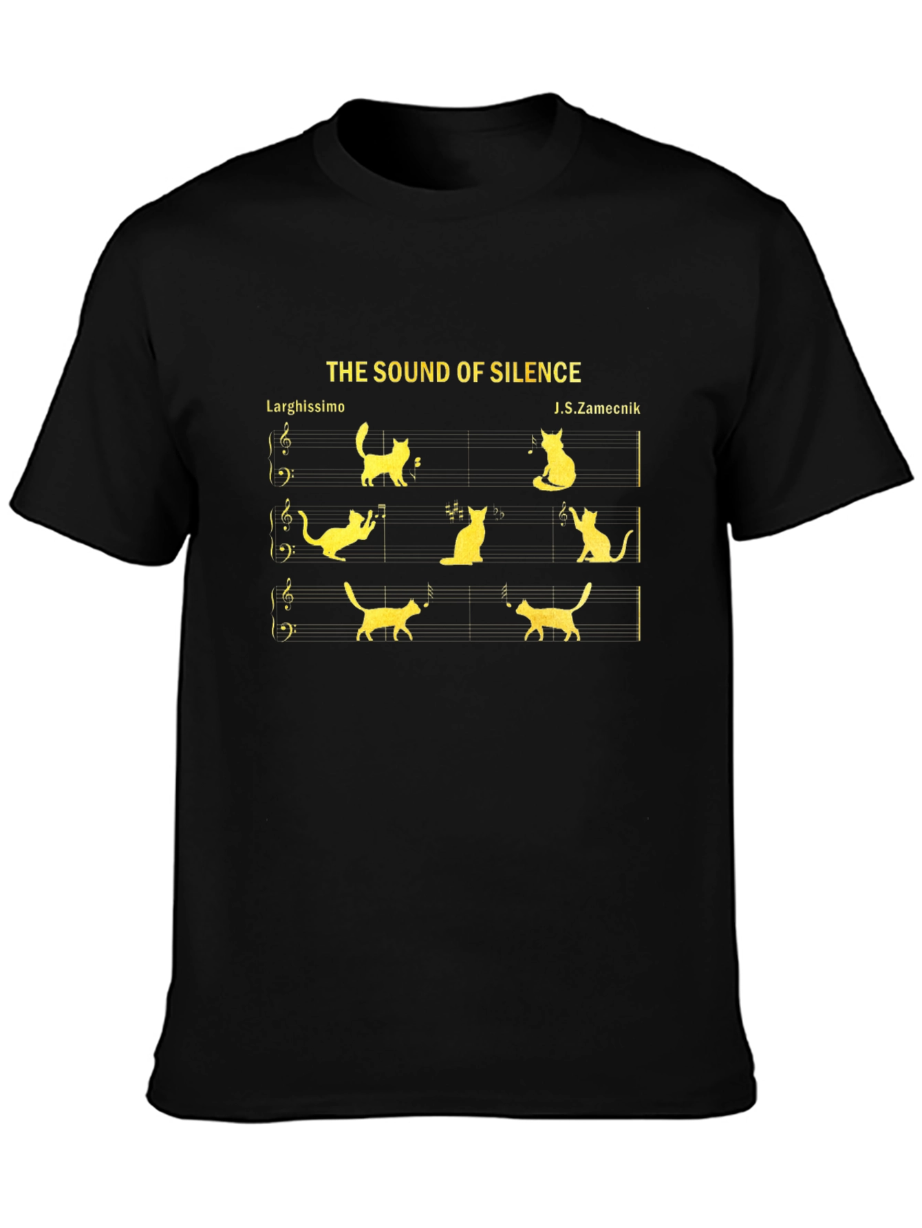 The Sound of Silence Funny Cat Music T-Shirt